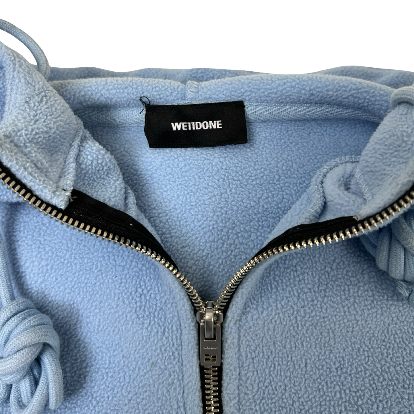 We11done Fleece Half-Zip Athleisure Hoodie Blue