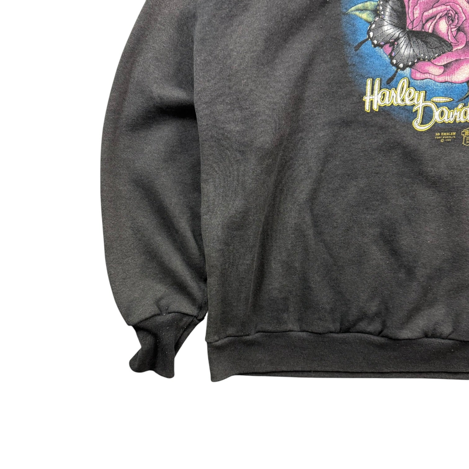 1989 3D Emblem Harley Davidson Of Kelowna Crewneck Black