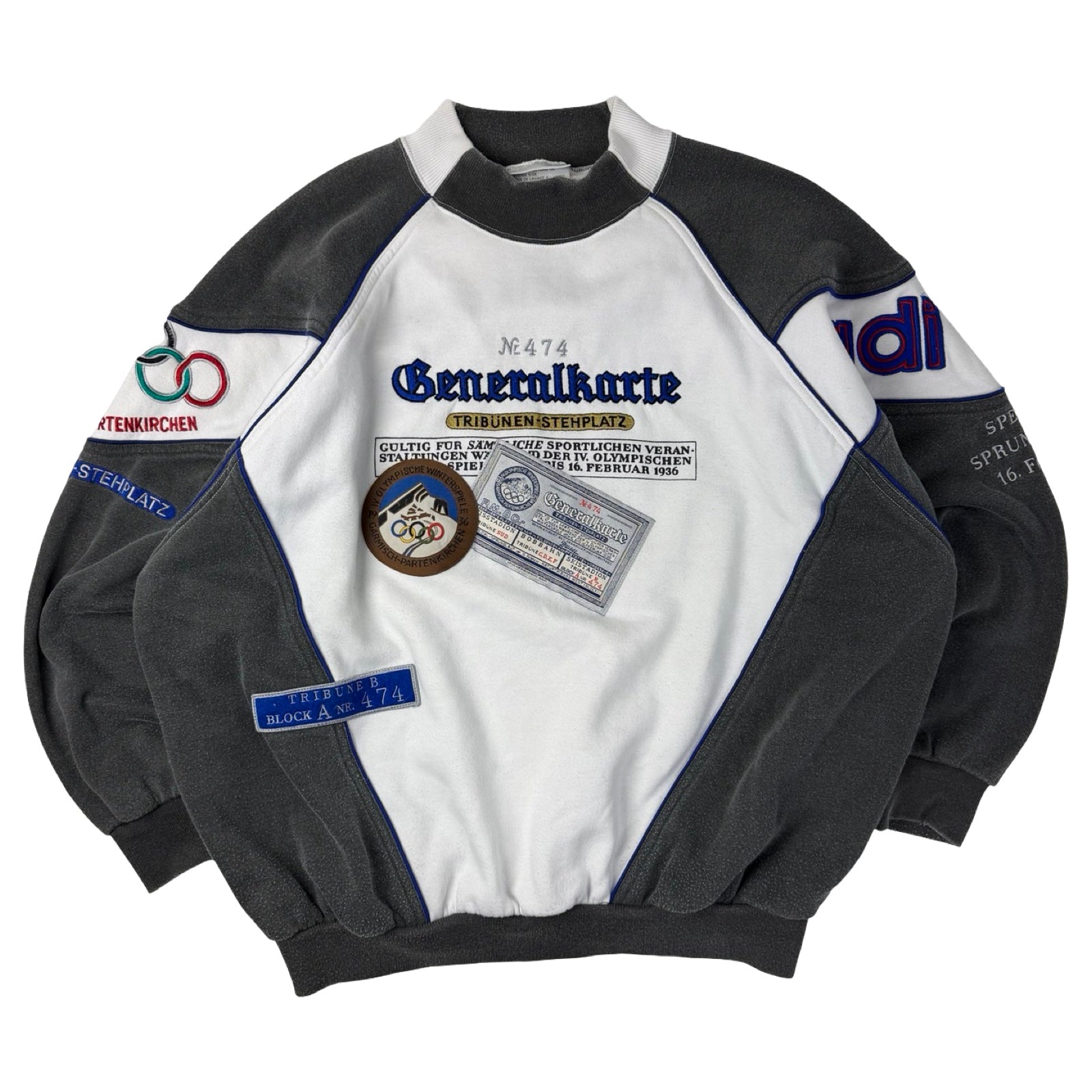 Vintage Adidas Garmisch Olympics Sweatshirt White/Grey