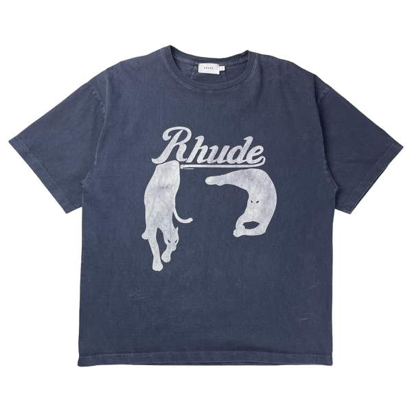Rhude Black Cat Cotton Tee Black