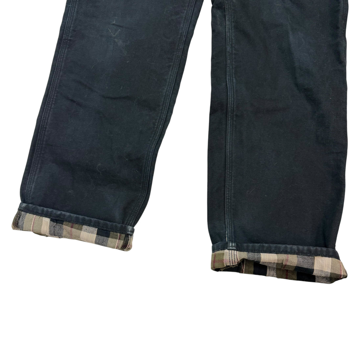Vintage Carhartt Dungaree Plaid Blanket Lined Pants Black