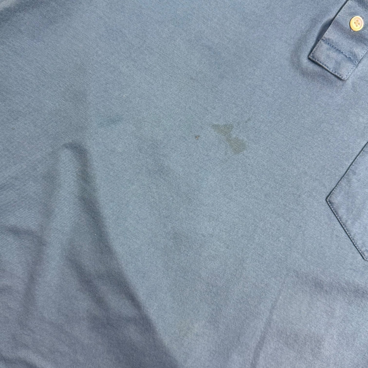 Vintage YSL Button Up Polo Shirt Blue