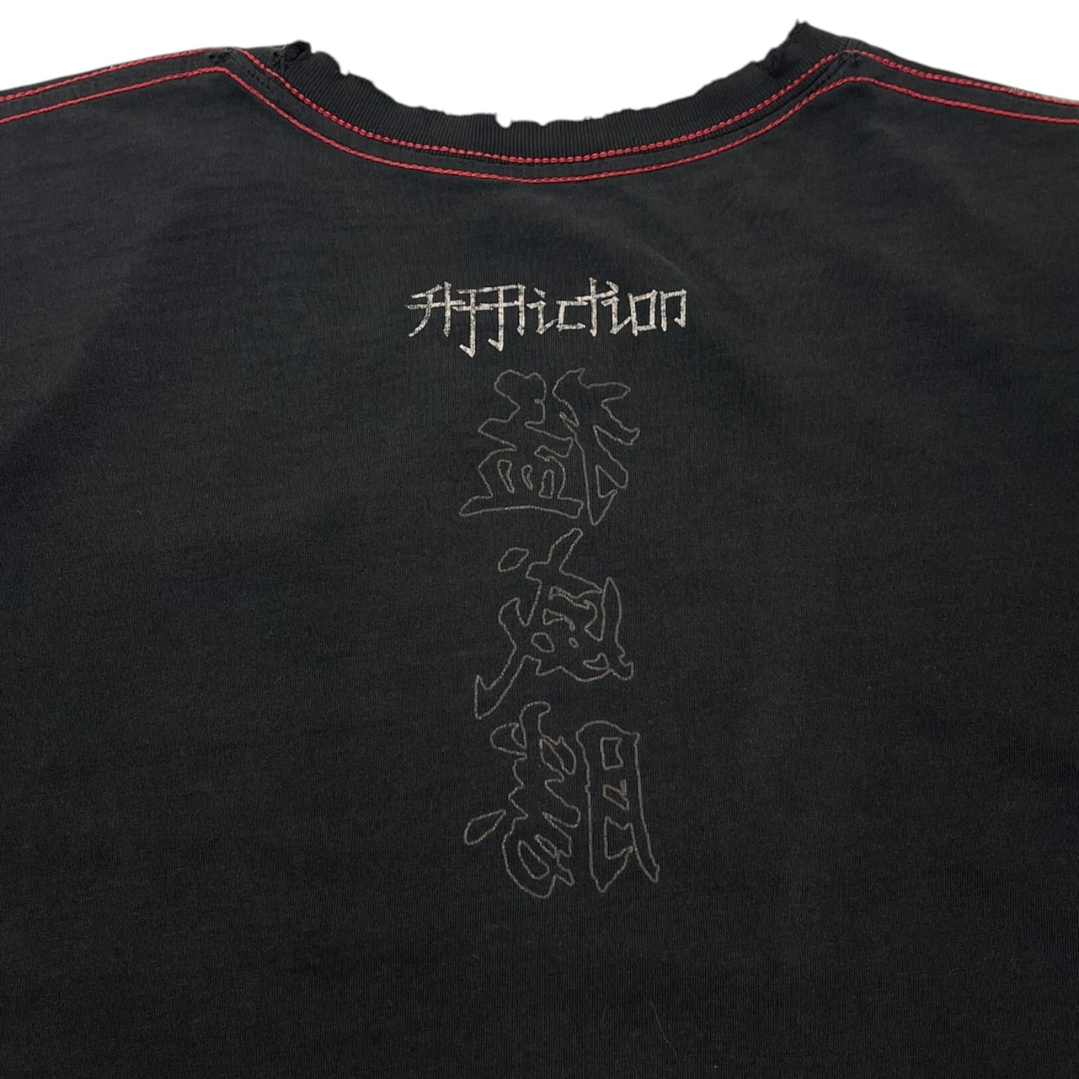 Vintage Y2K Affliction Lady & Bird T-Shirt Faded Black