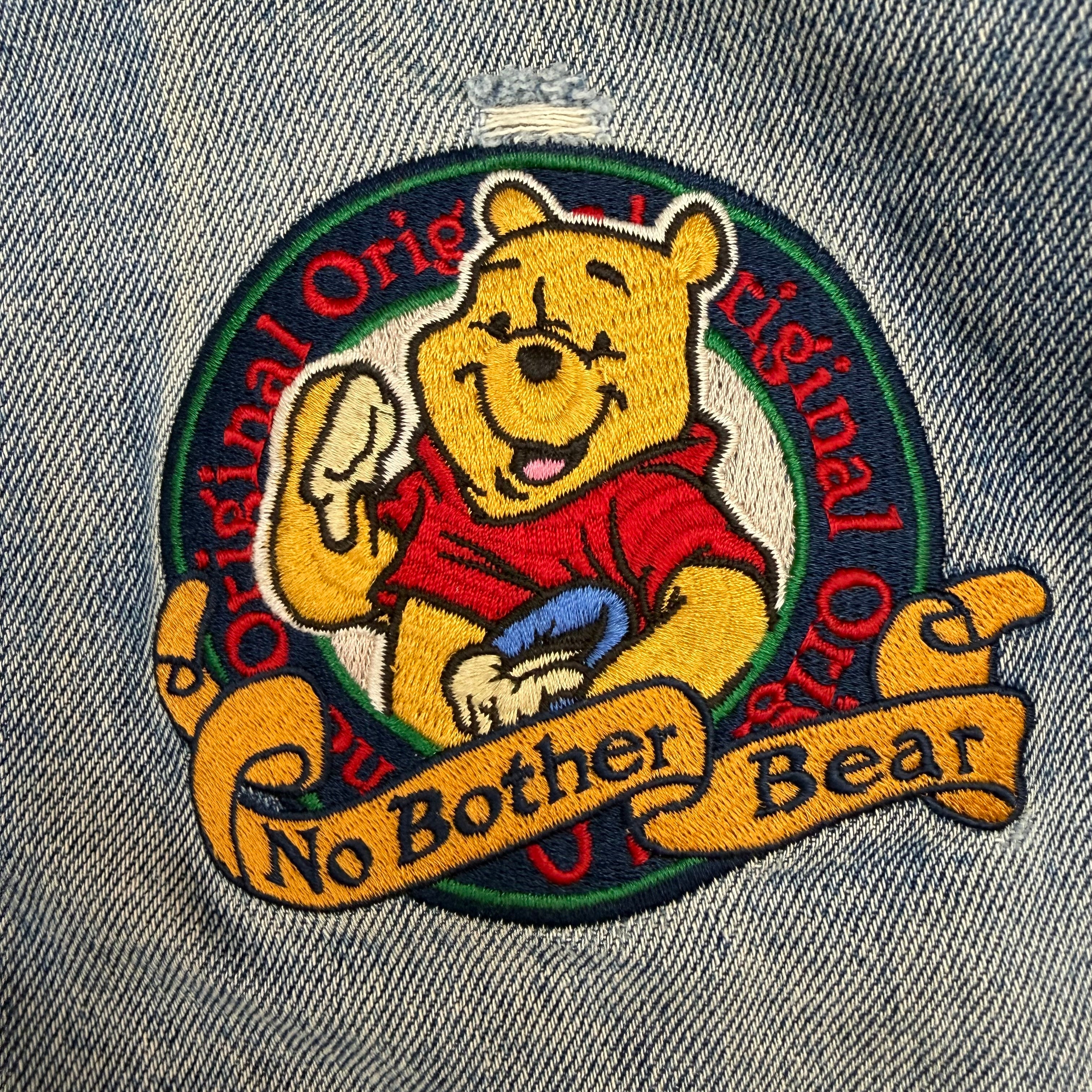 Vintage Disney Winnie The Pooh Denim Varsity Jacket Blue