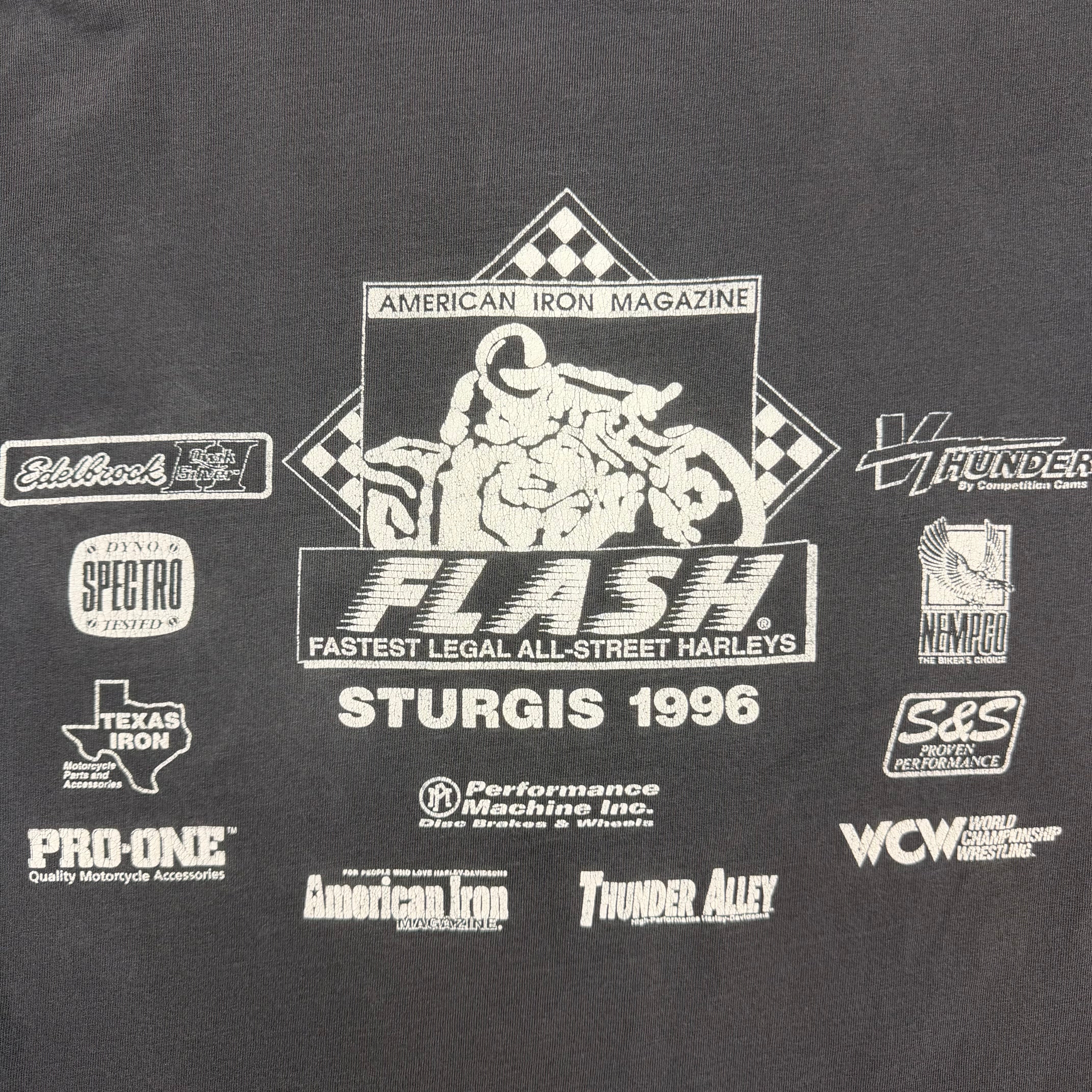 1996 Sturgis “Fastest Legal All-Street Harleys” Tee Washed Black