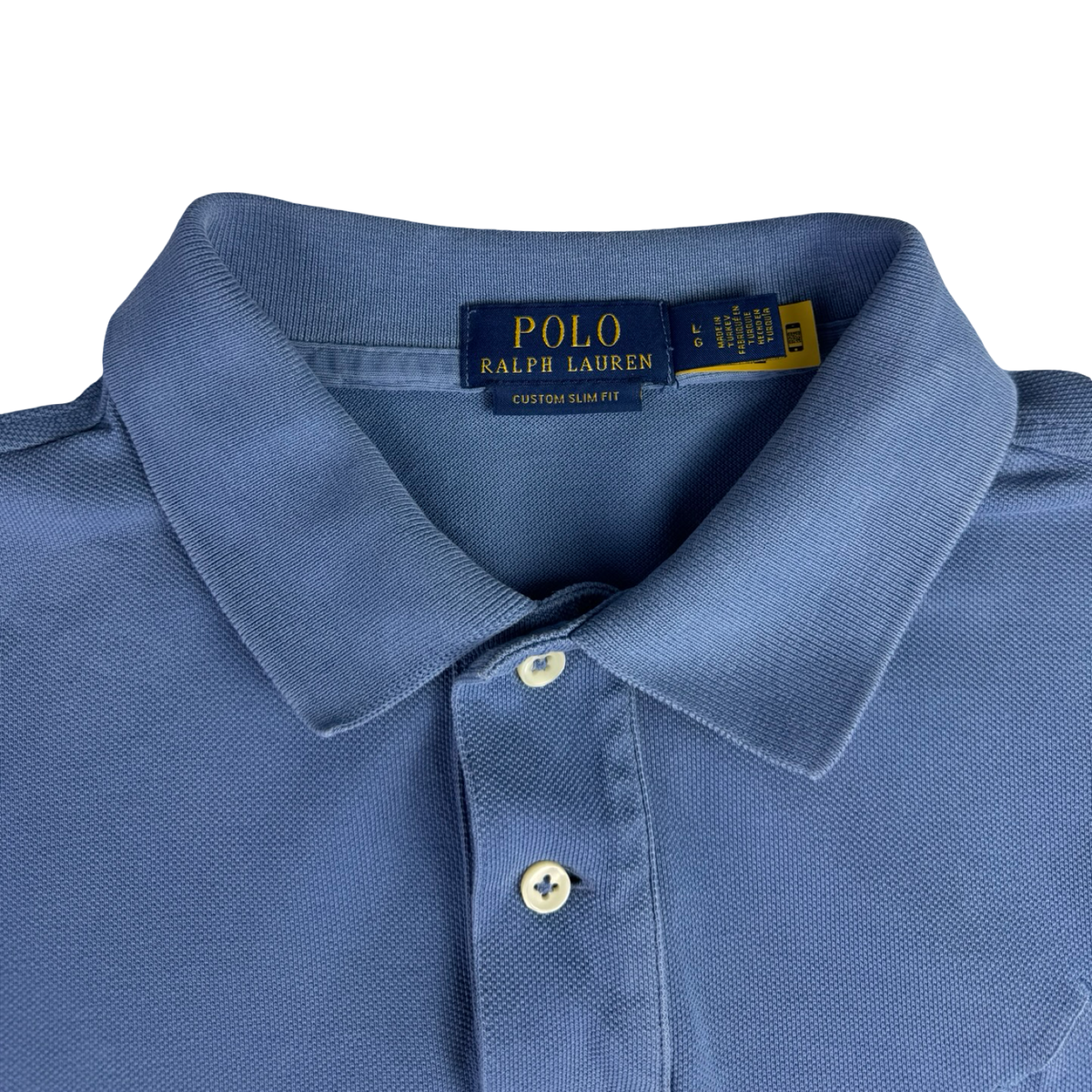 Vintage Polo Ralph Lauren Big Pony Tonal Polo Shirt Pale Blue