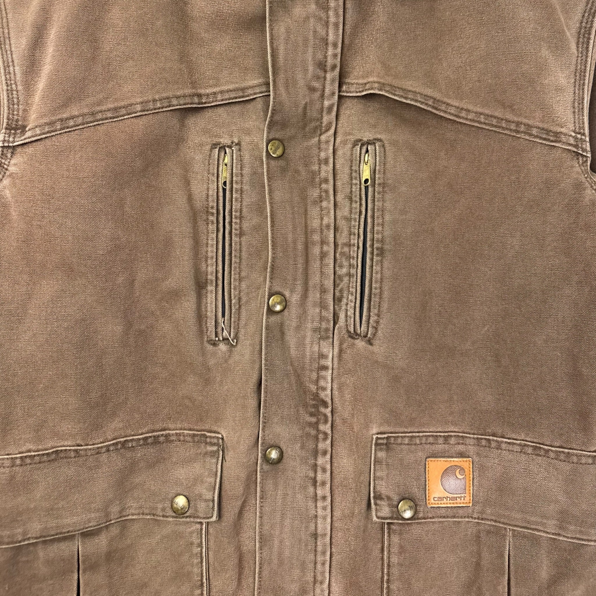 Vintage Carhartt Chore Barn Coat Blanket Lined Jacket Chocolate Brown