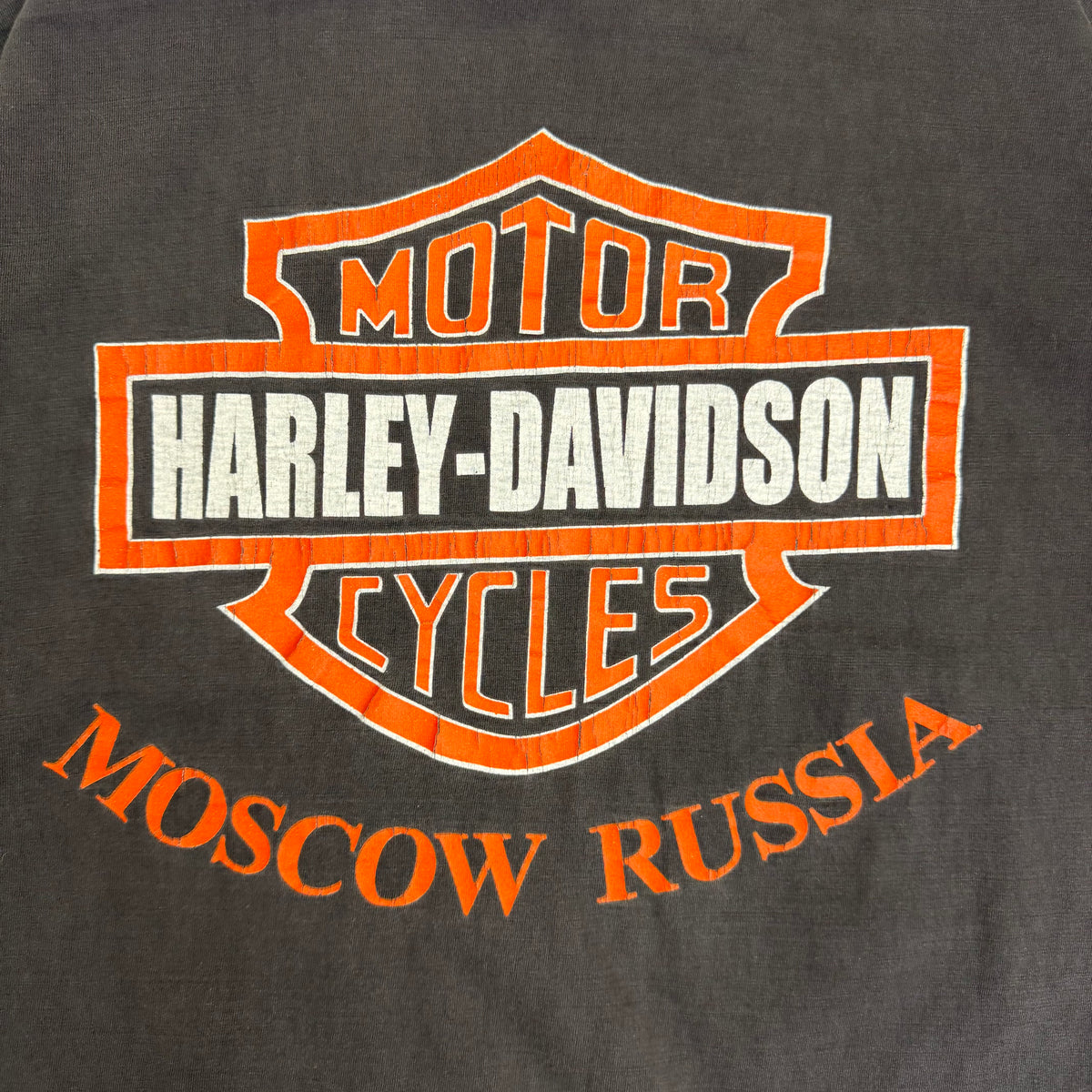 Vintage 90s Harley Davidson Moscow Russia Tee Black