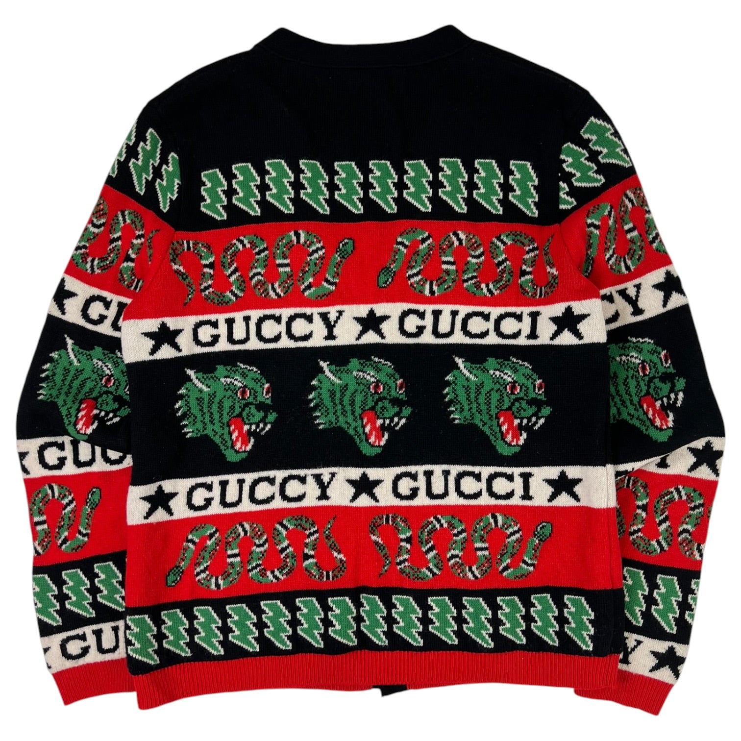 Gucci Wool Jacquard Cardigan Black