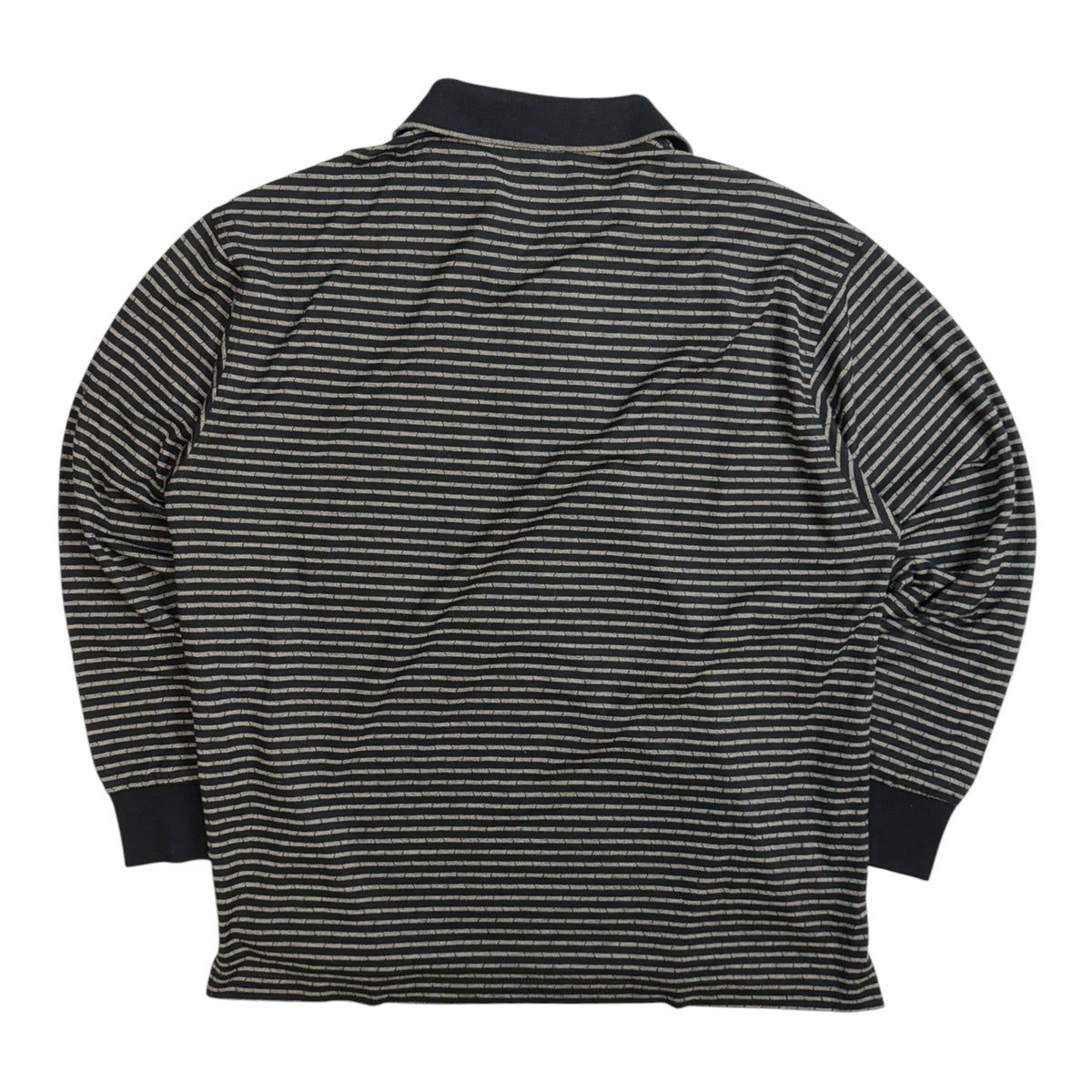 Vintage Yves Saint Laurent Strip Polo Shirt Black/Brown