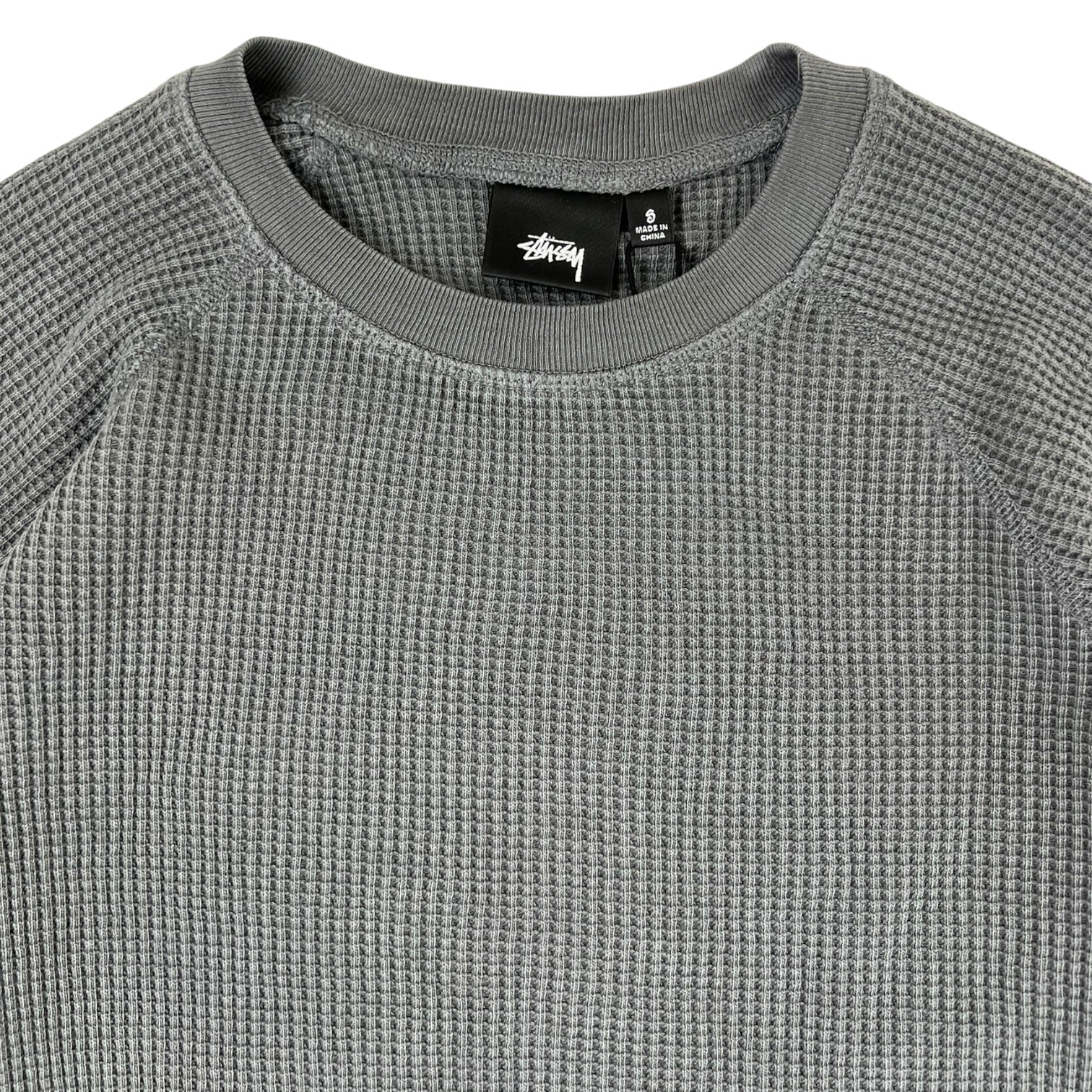 Stussy Raglan Thermal Long Sleeve T-Shirt Grey