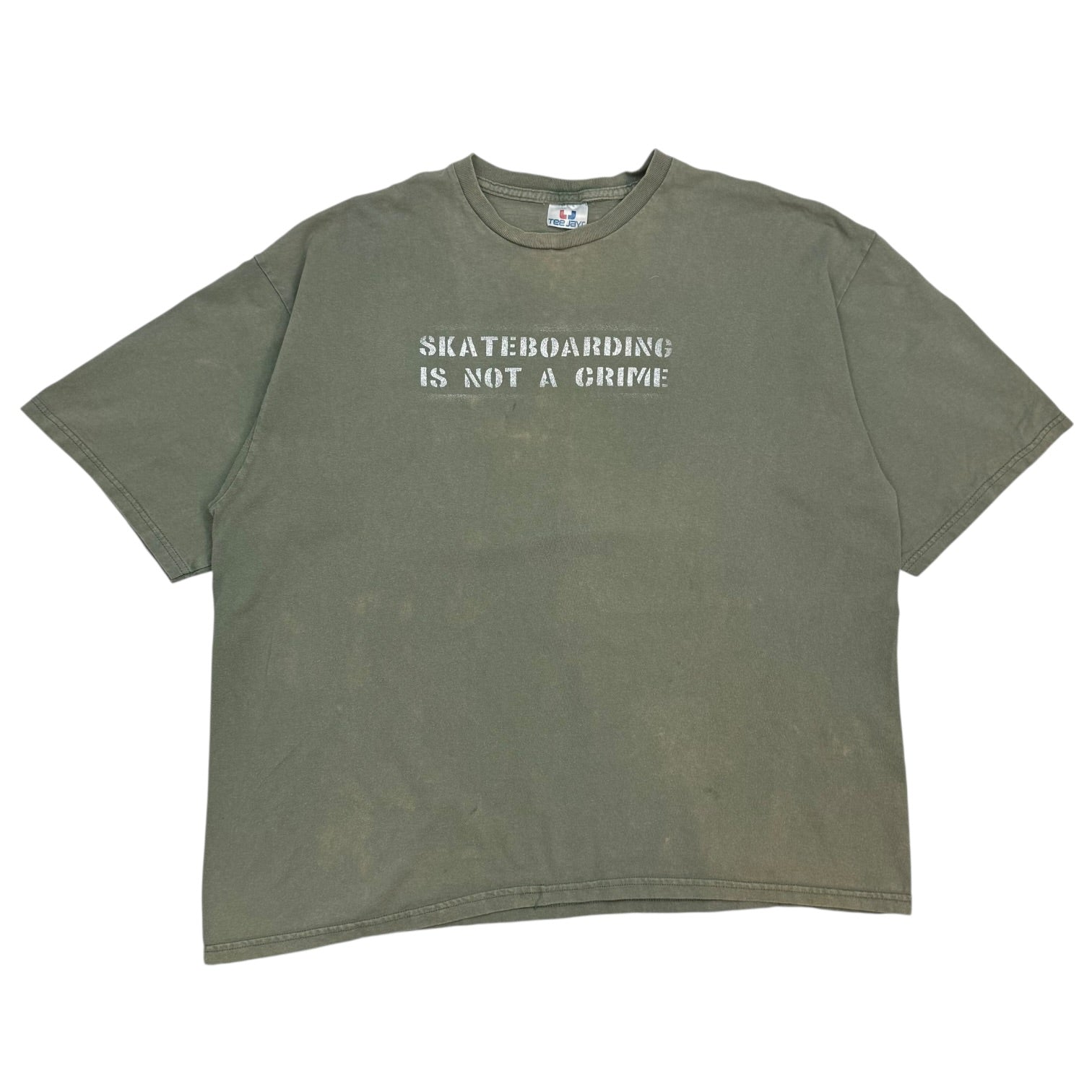 Vintage Skateboarding Is Not A Crime Tee Green