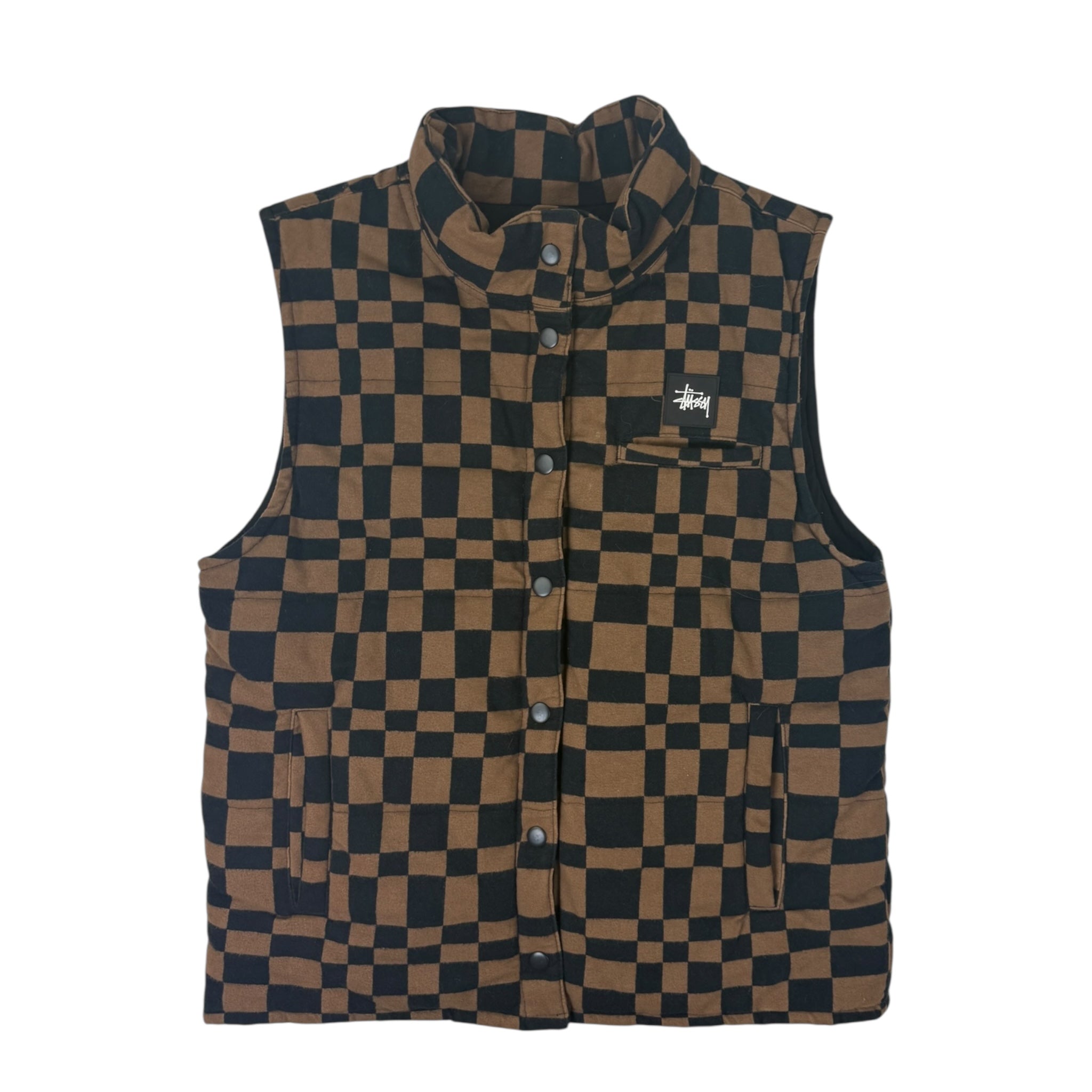 Stussy Checkerboard Vest Brown