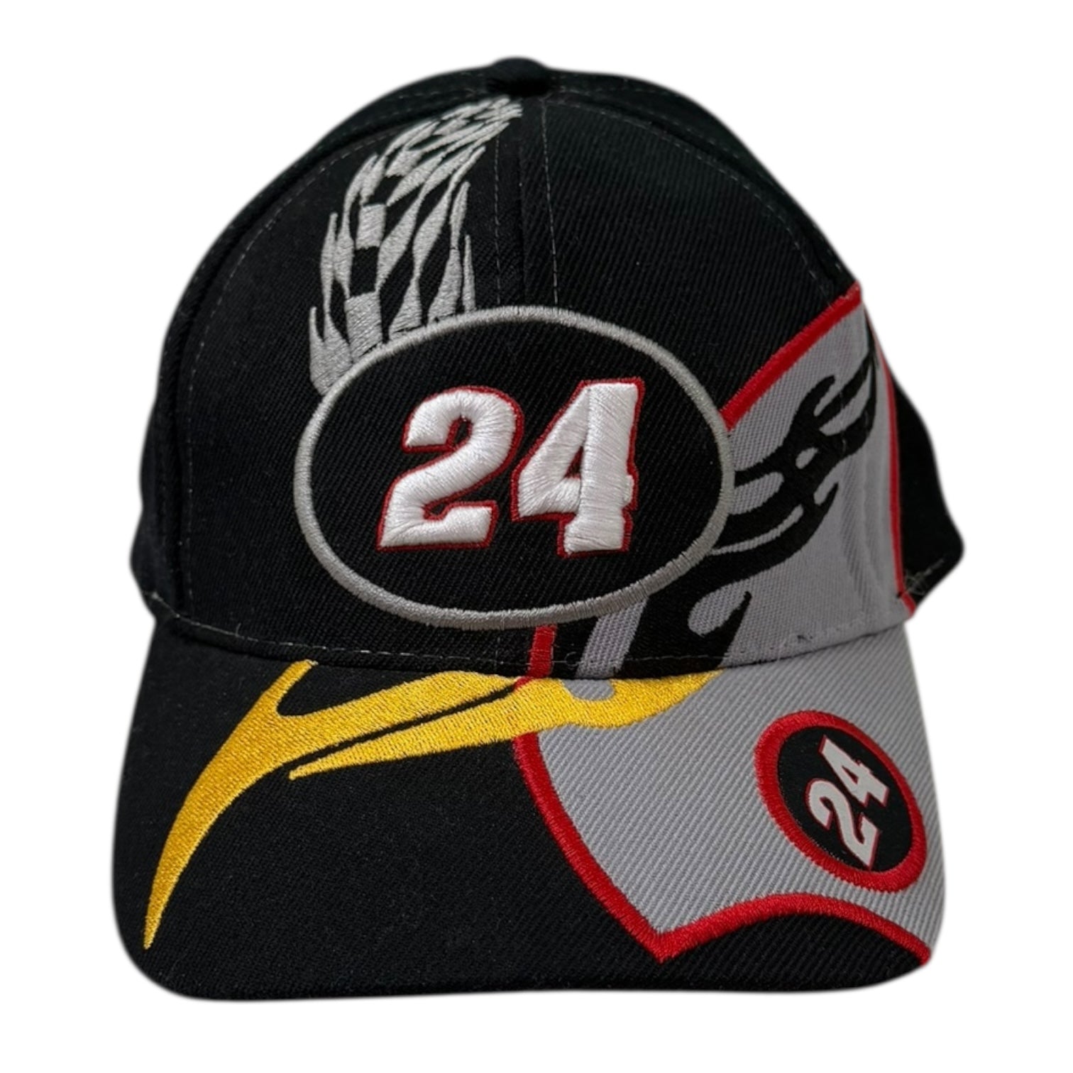 Vintage “24” USA Racing StrapBack Hat Black