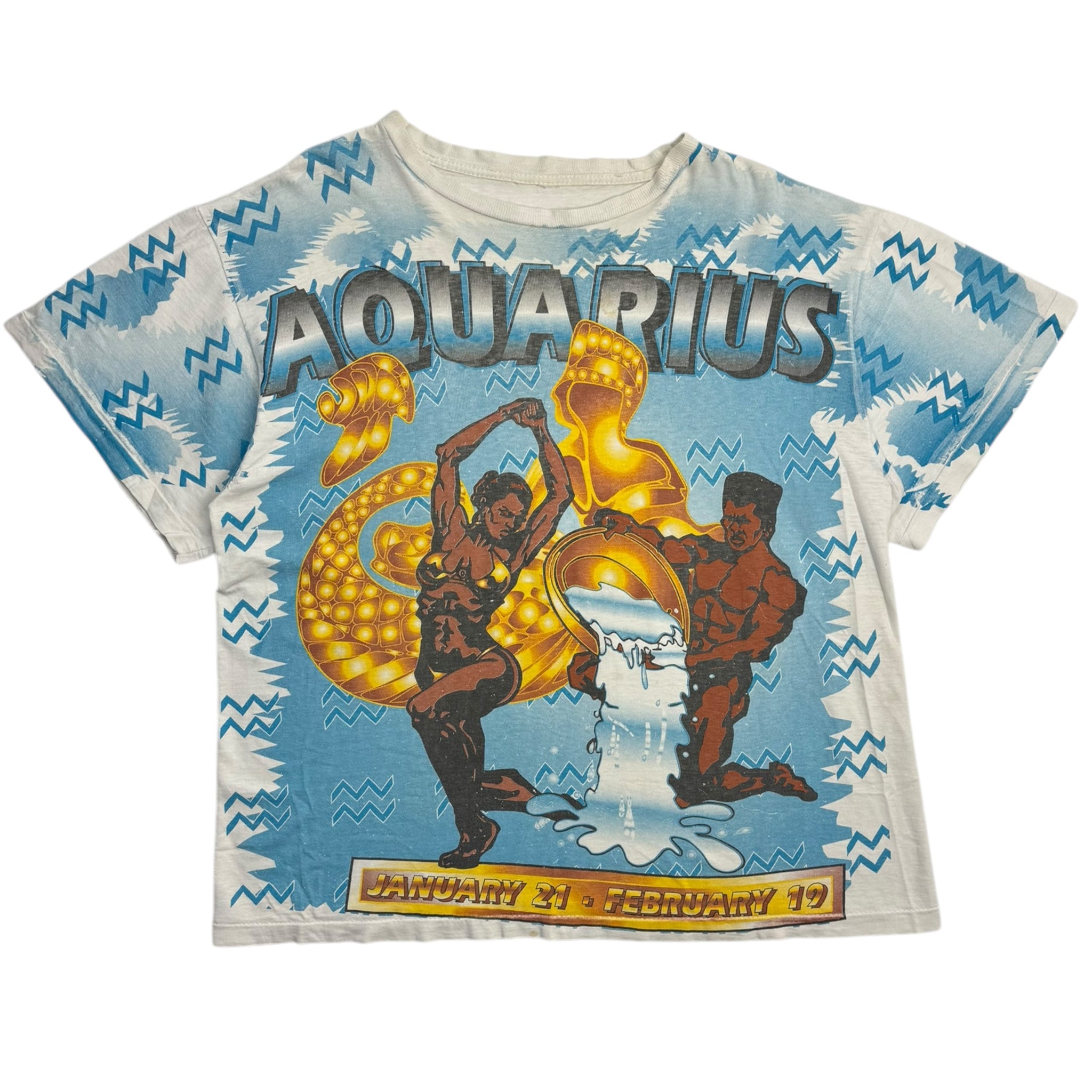 Vintage Aquarius All Over Print Zodiac Sign T-Shirt