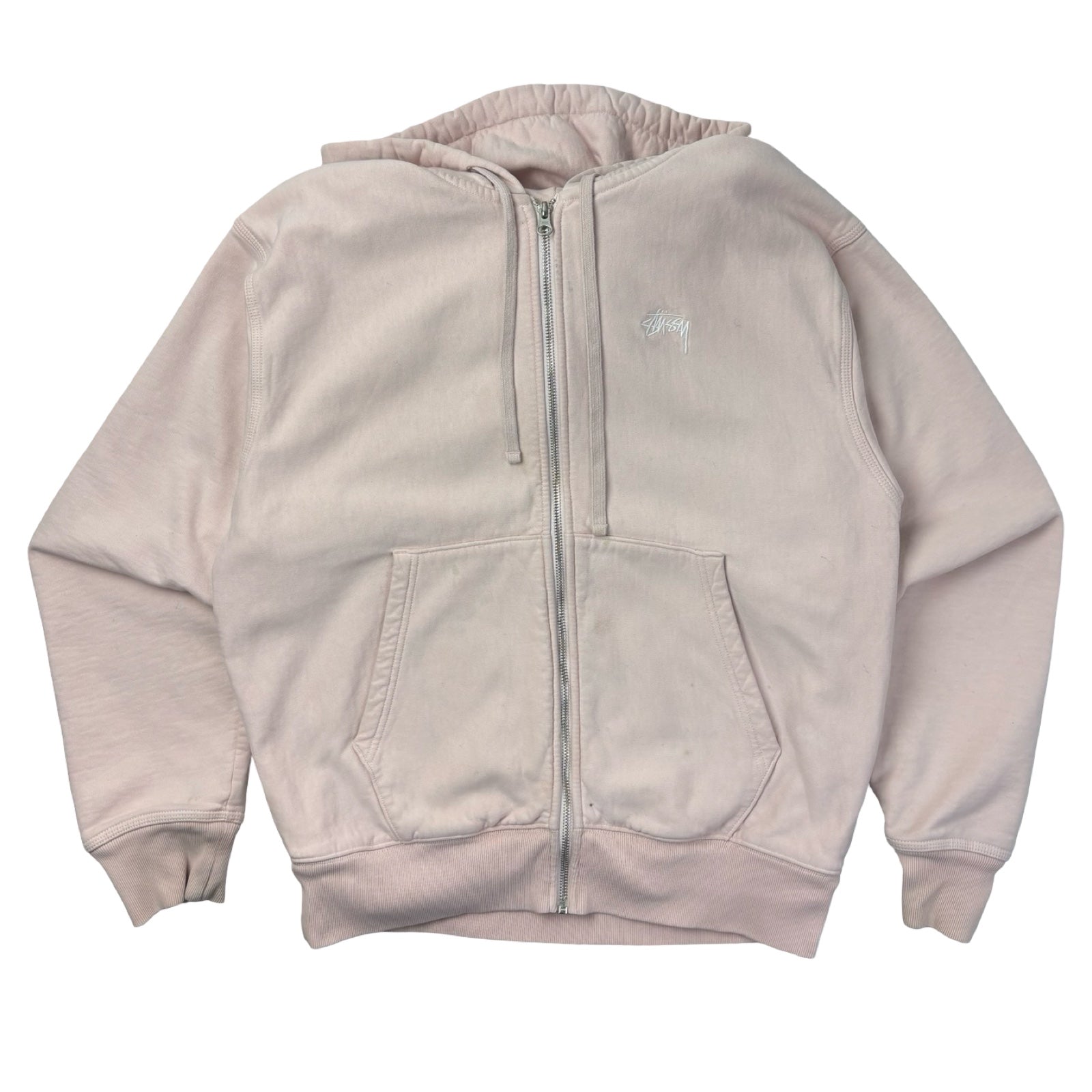 Stussy Stock Logo Full-Zip Hoodie Light Pink