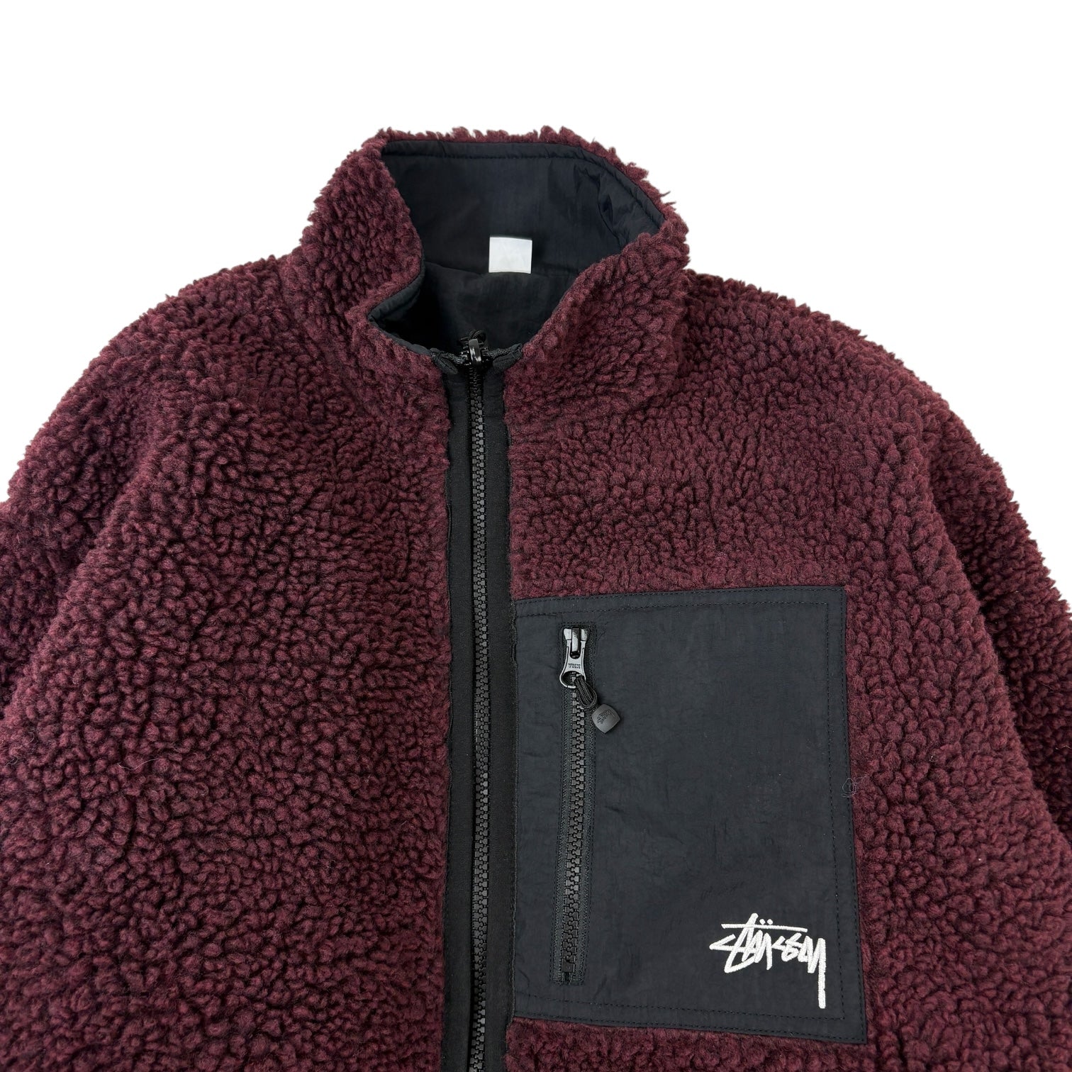Stussy Sherpa Reversible Jacket Burgundy