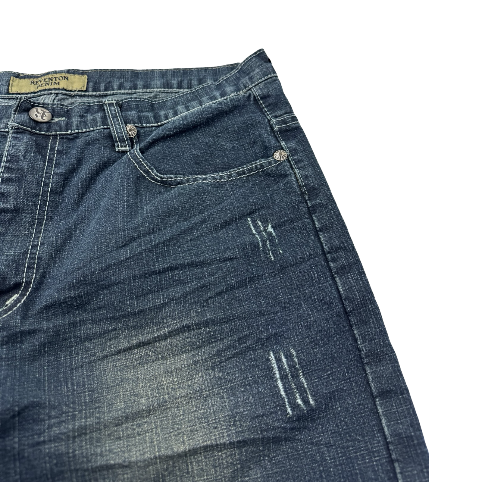 Vintage Y2K Reventon Denim Shorts Dark Wash
