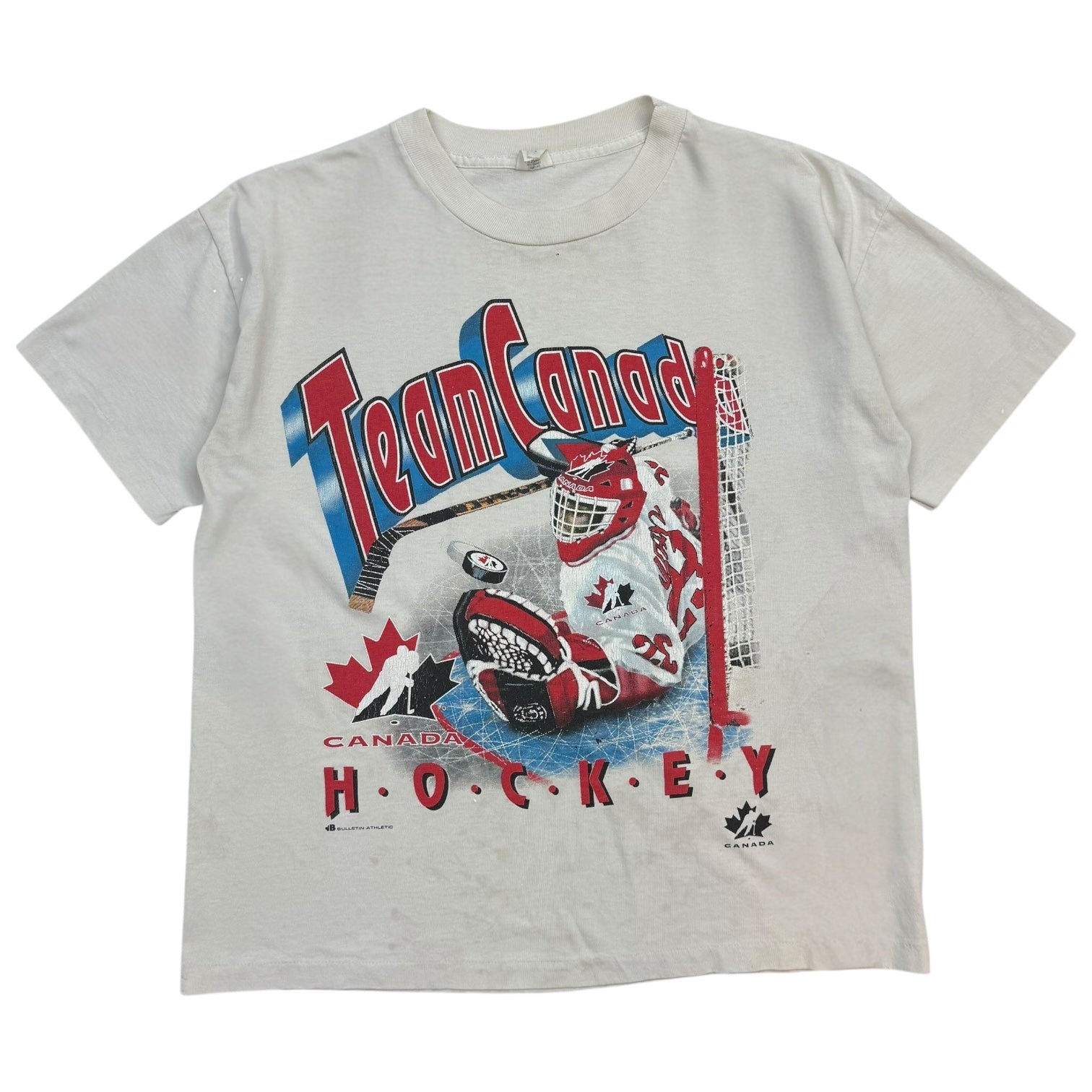 Vintage Bulletin Team Canada Hockey Tee White