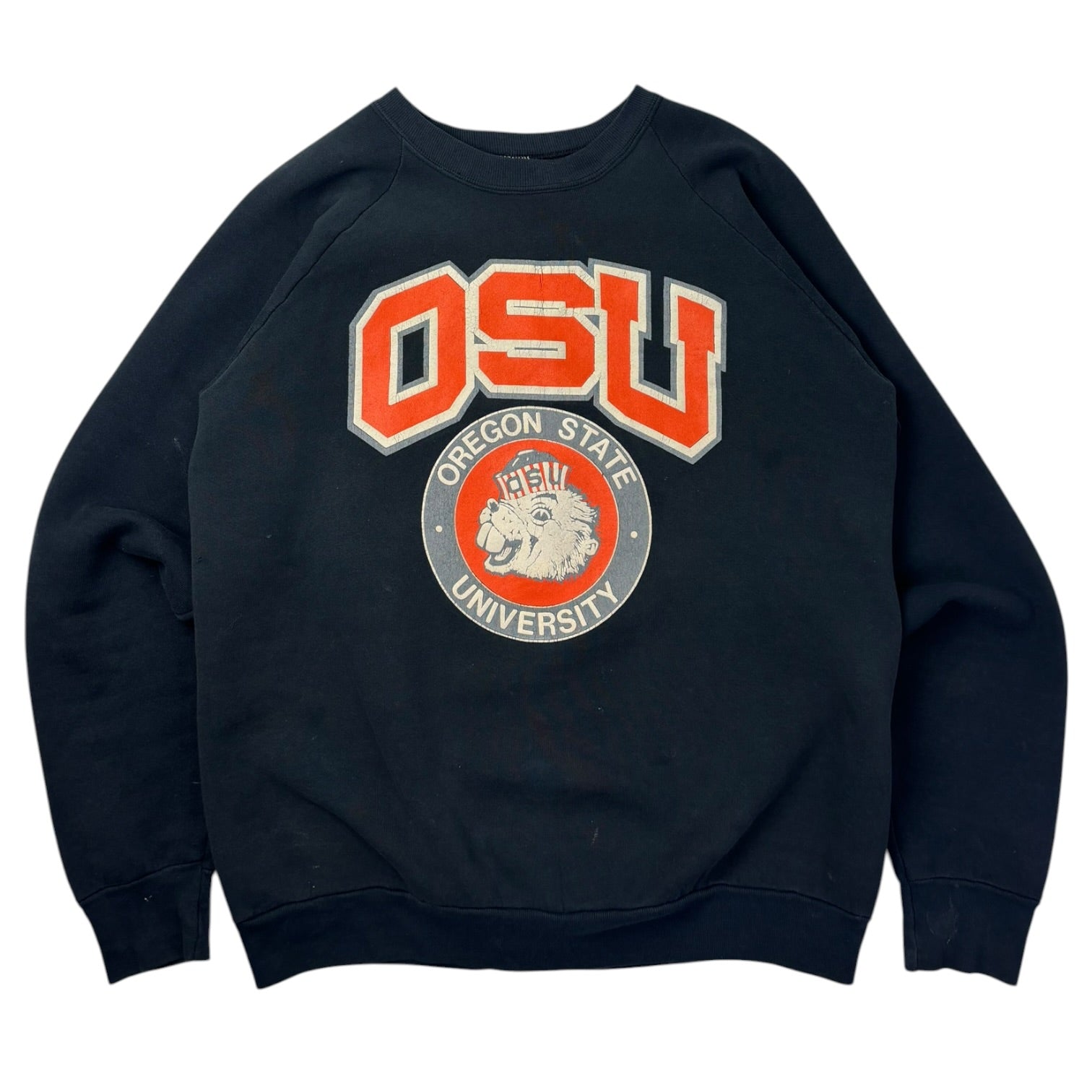 Vintage Oregon State University Crewneck Navy