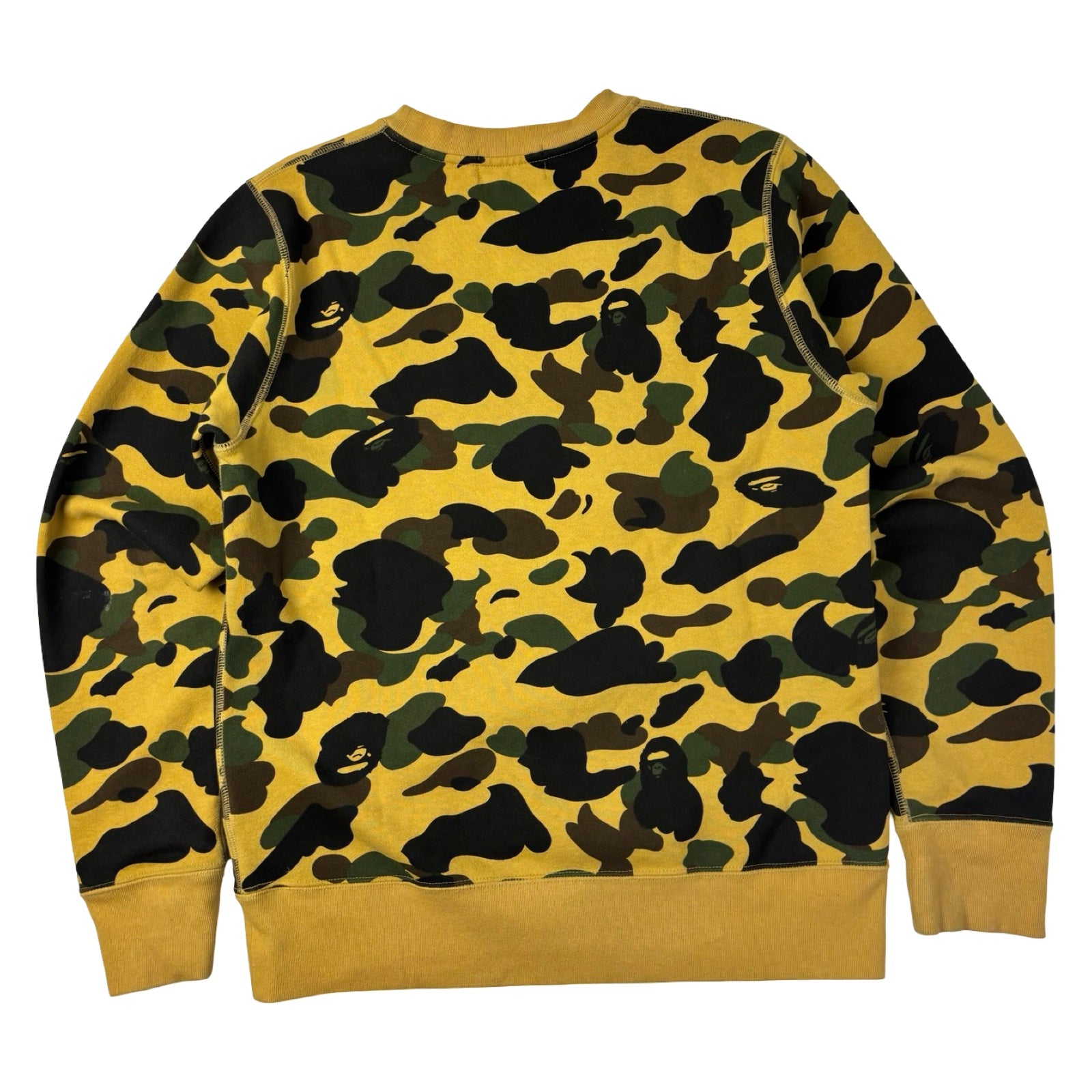 A Bathing Ape 1st Camo Ape Head Crewneck Yellow