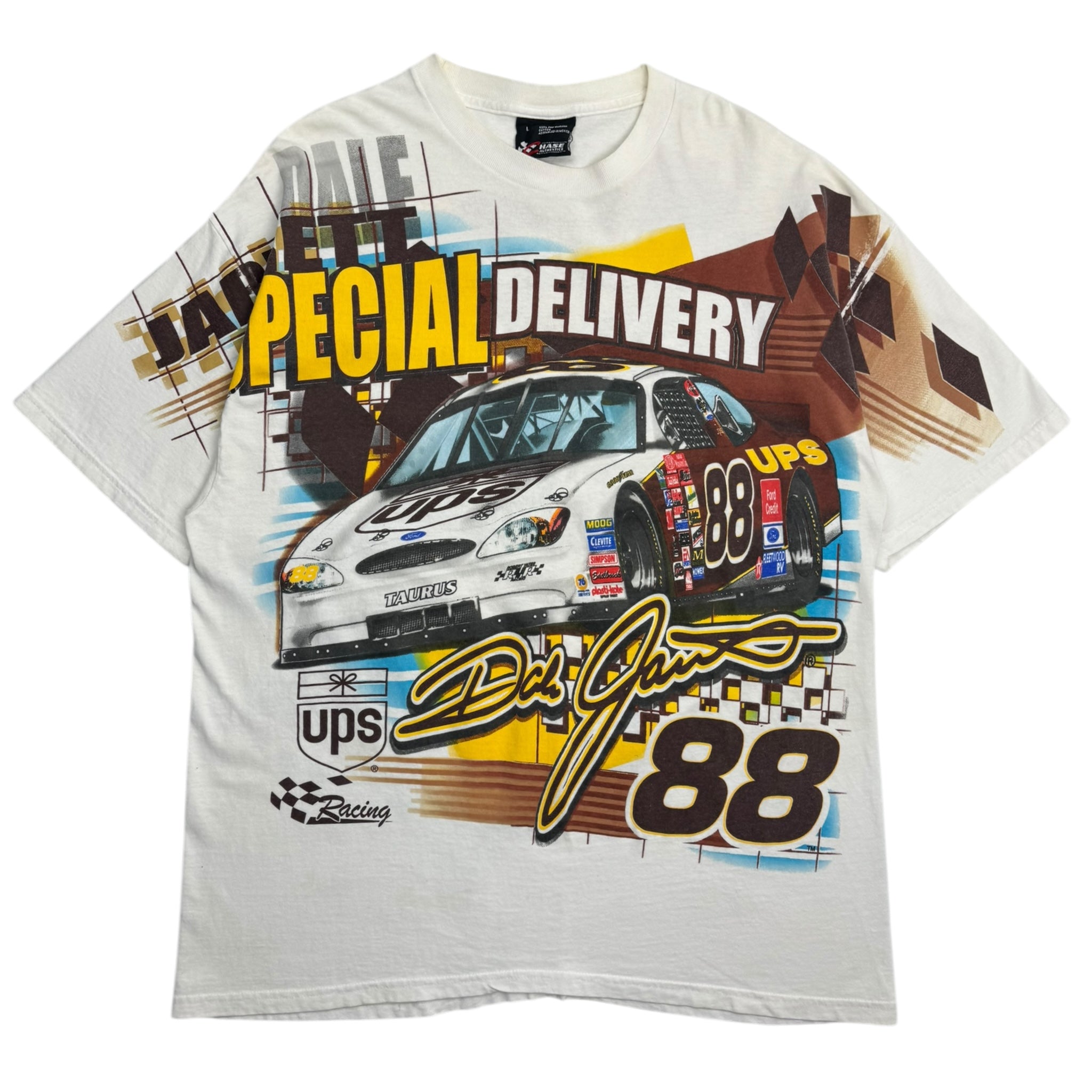 Vintage Dale Jarrett Special Delivery Nascar Tee White