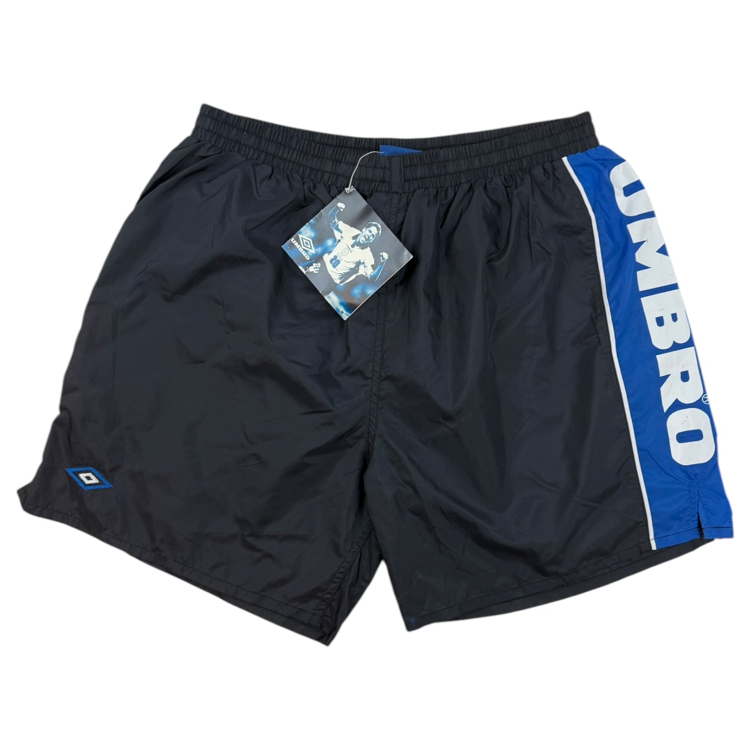 Vintage Umbro Spellout Shorts Black/Blue