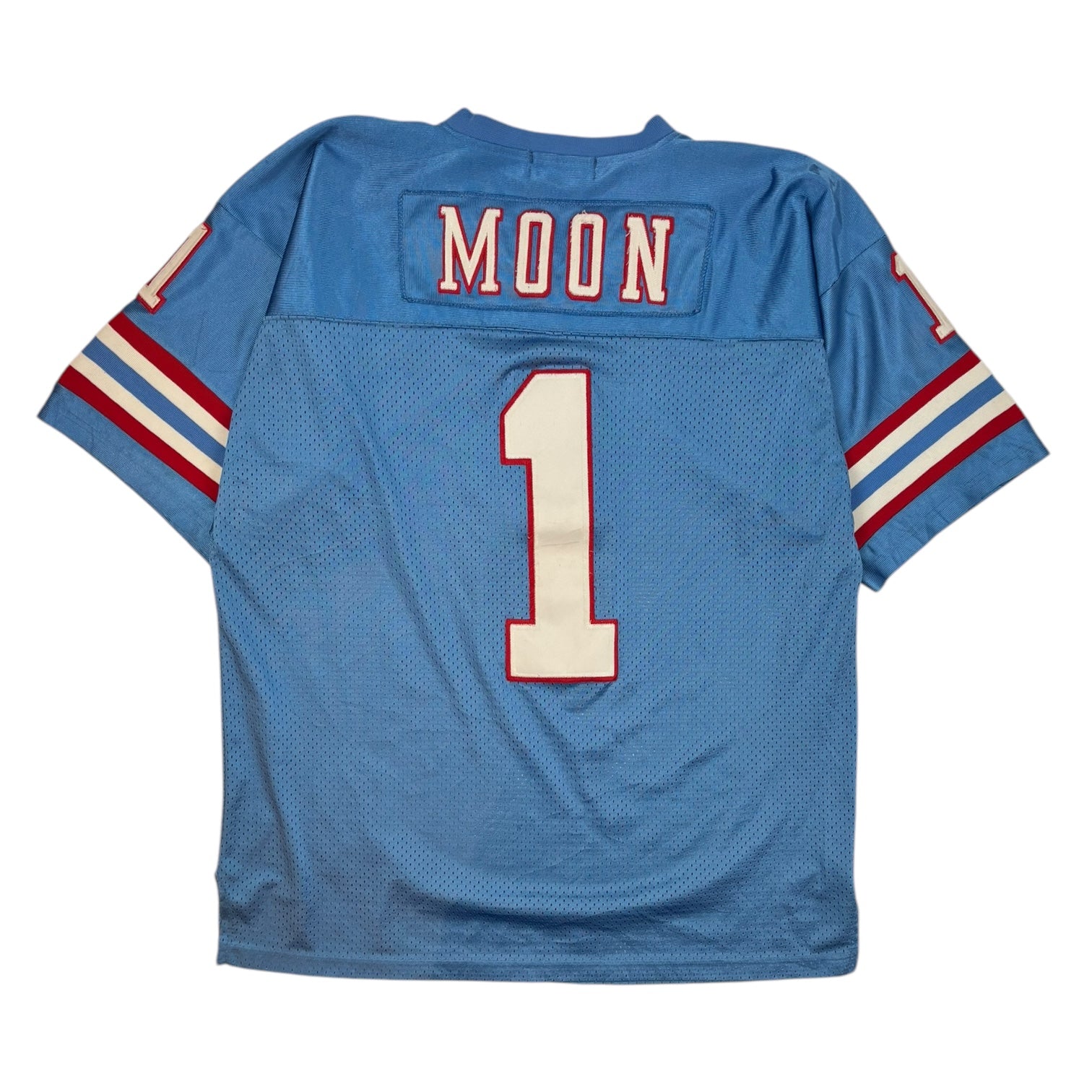 Vintage Mitchell & Ness Houston Oilers Warren Moon Football Jersey Light Blue