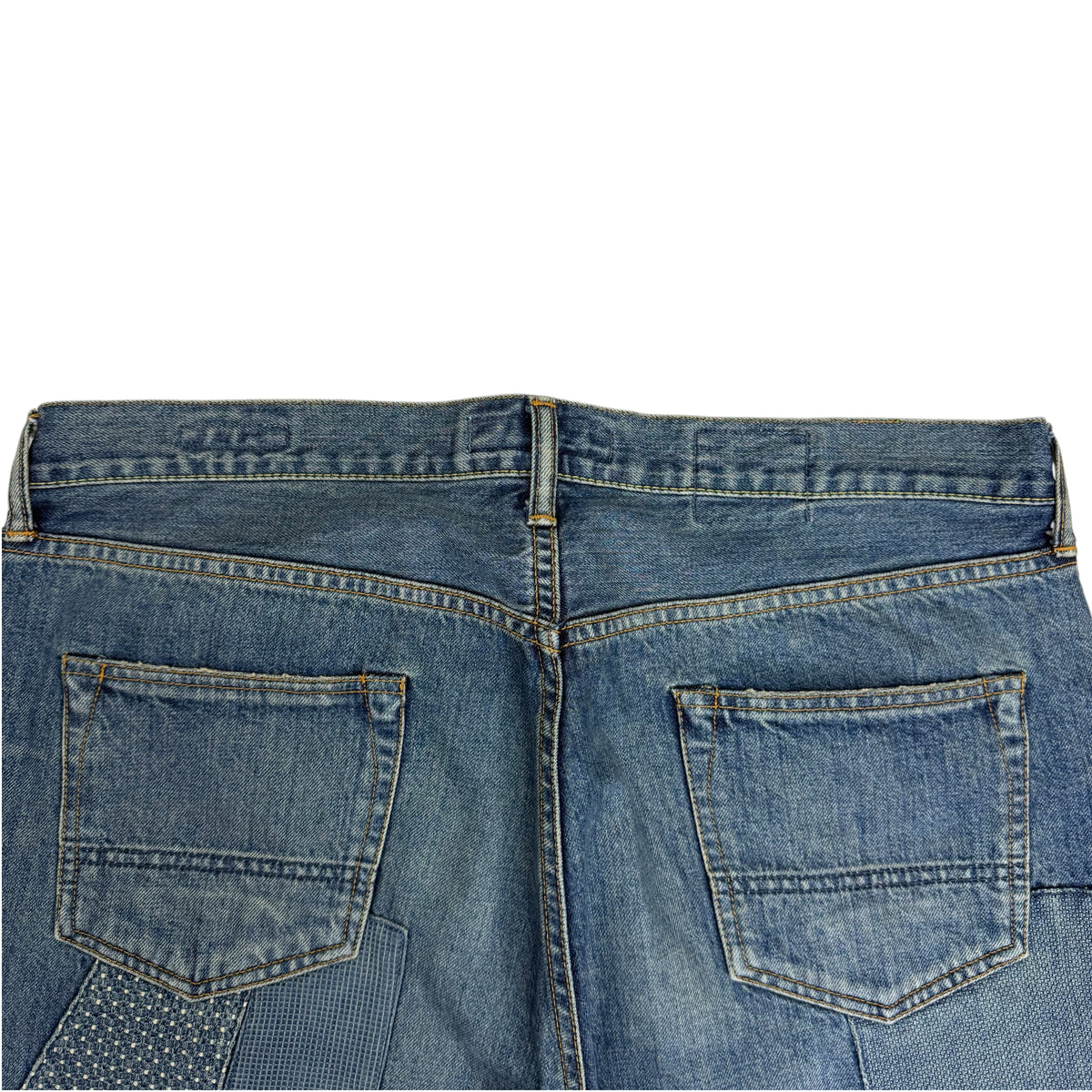 FDMTL Japan Patchwork Sashiko Denim Jean Blue