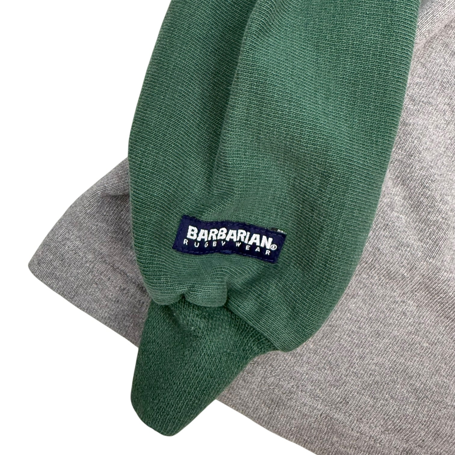 Vintage Barbarian Rugby Wear University Of Alberta L/S Polo Shirt Green/Grey