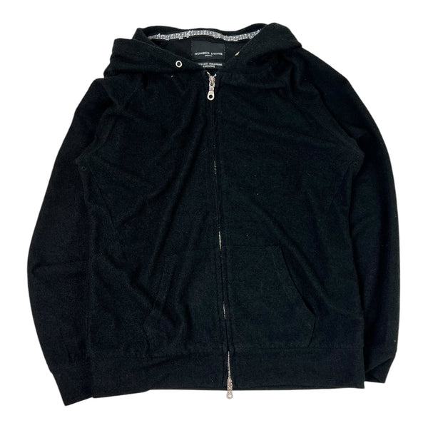 (W) Number (N)INE Towelling Zip-Up Hoodie Black