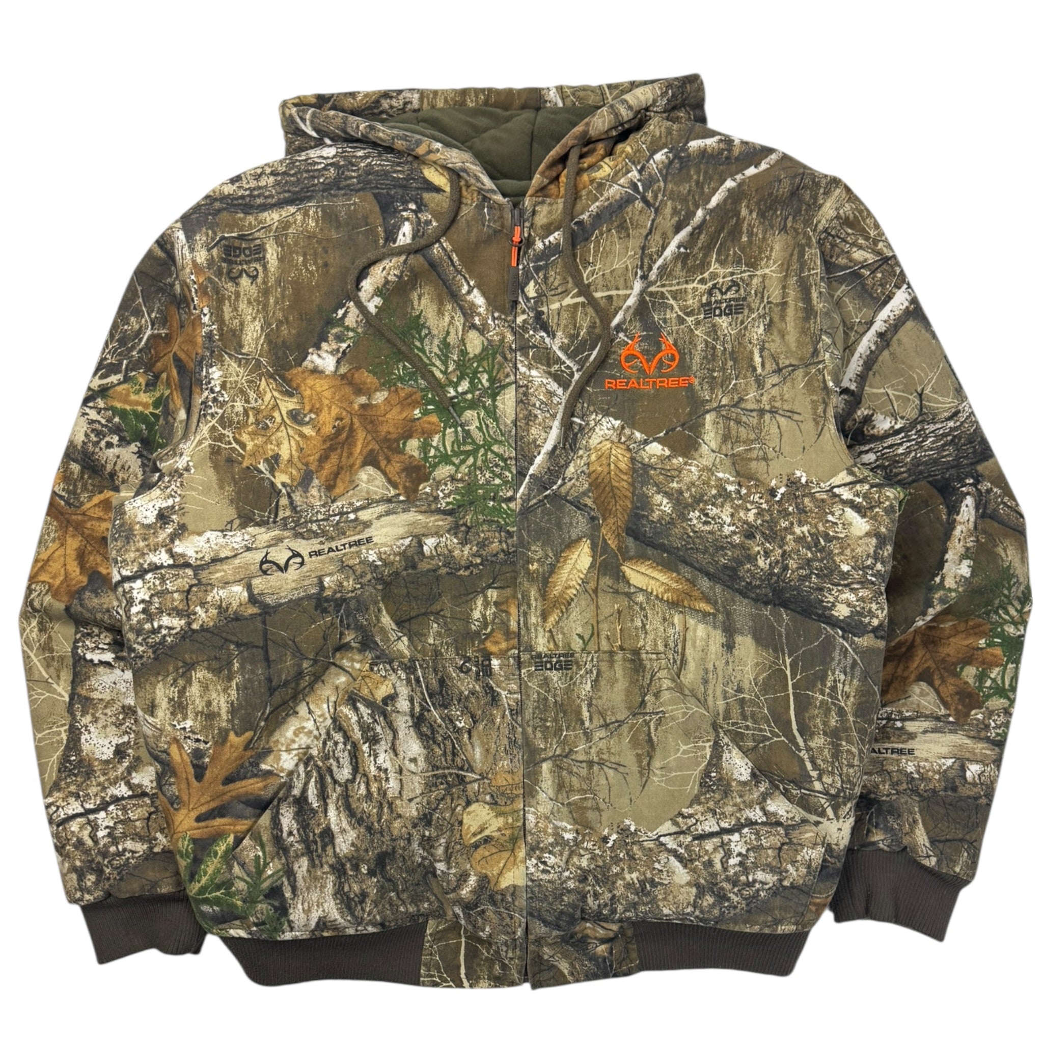 Vintage Realtree Quilted Zip Up Hooded Jacket