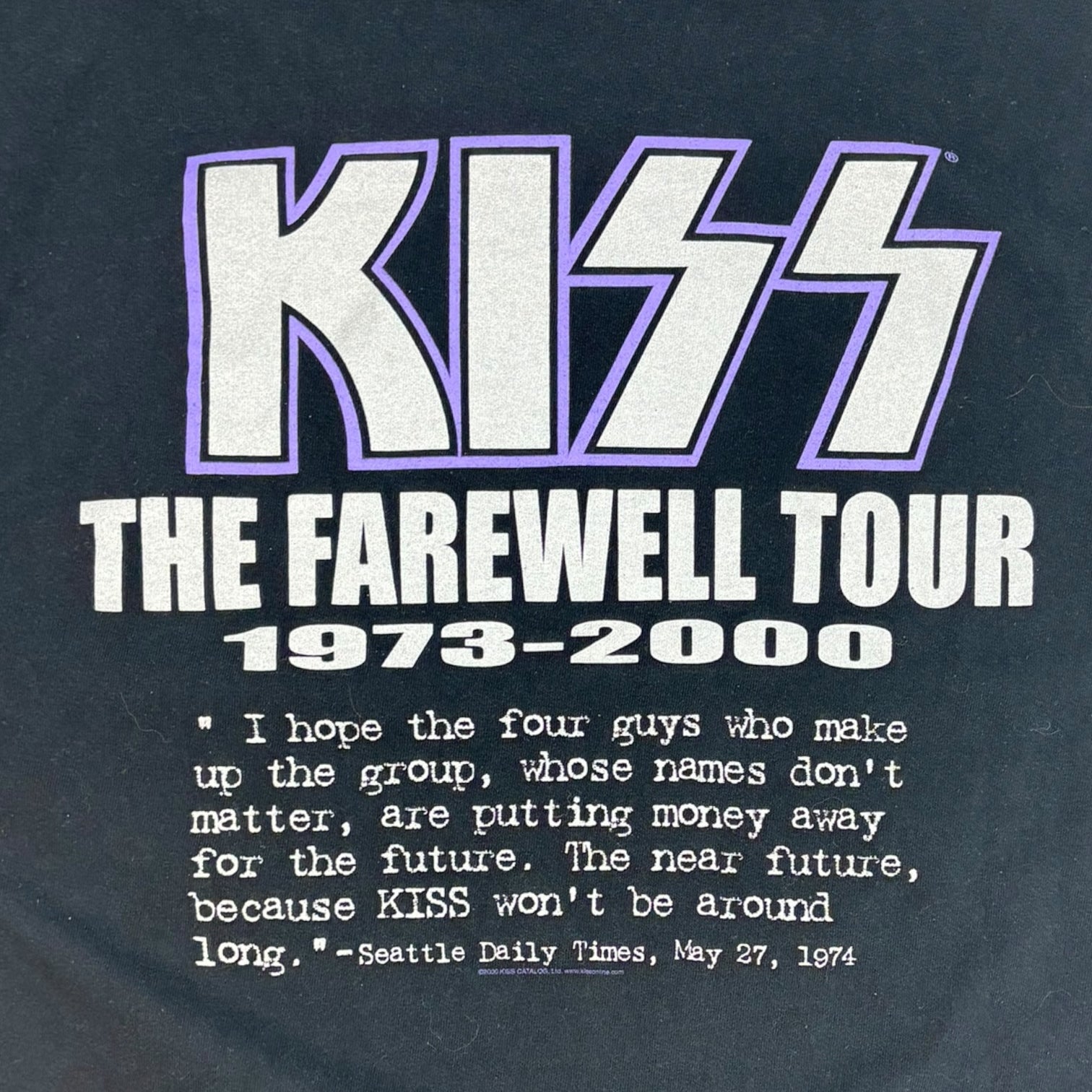 Vintage 2000 Kiss “The Farewell Tour” T-Shirt Black