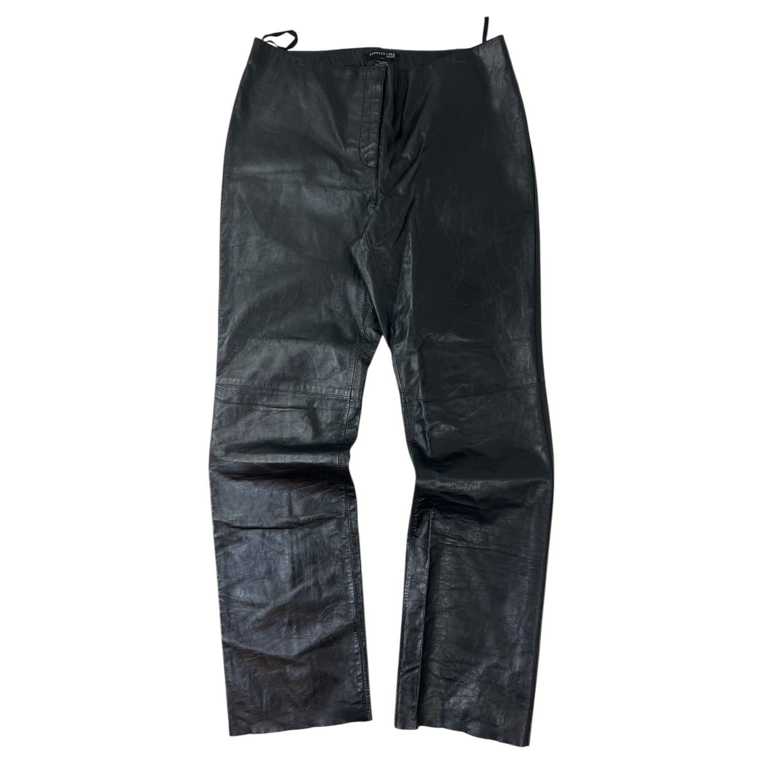 (W) Kenneth Cole Leather Trousers Black