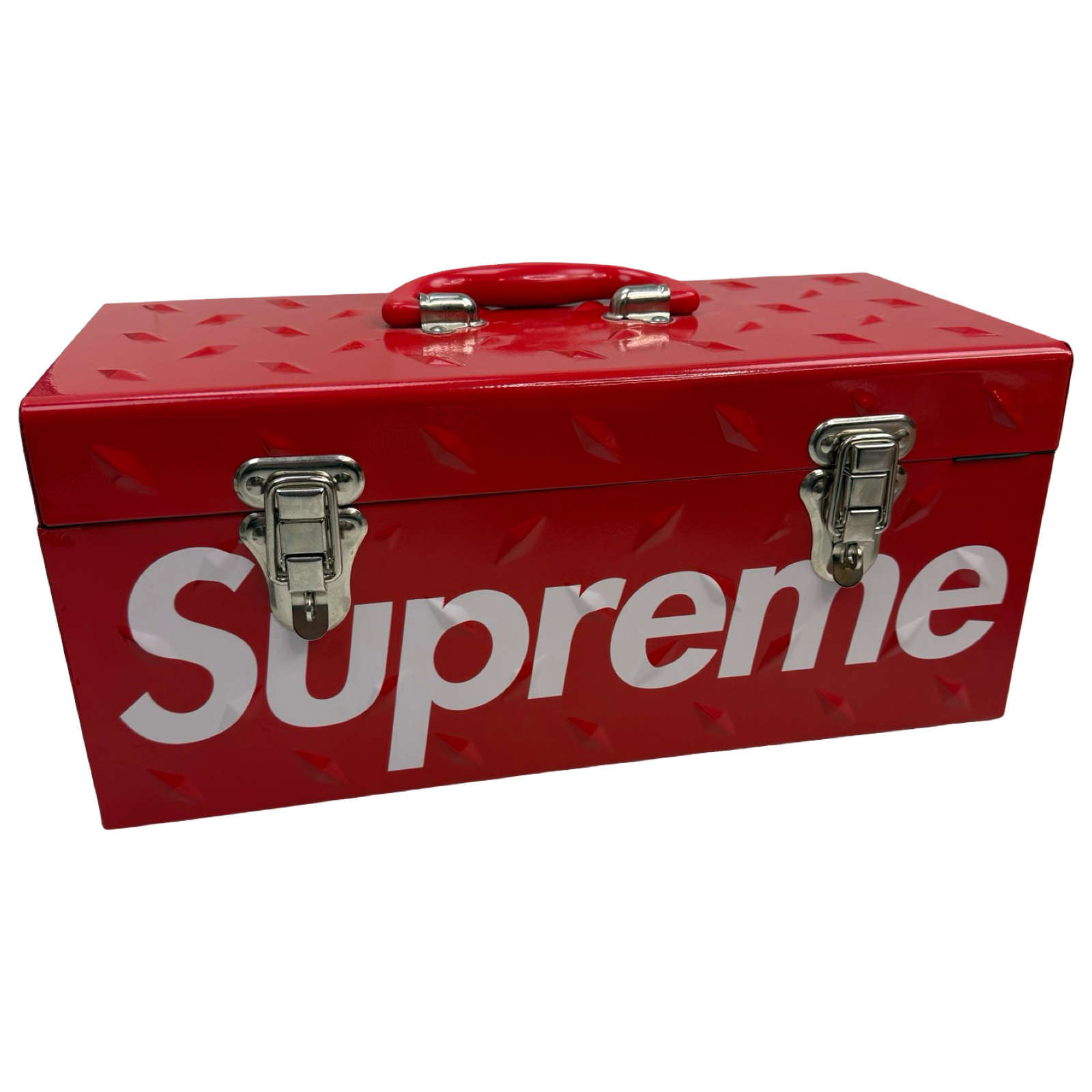 Supreme Diamond Plate Tool Box Red