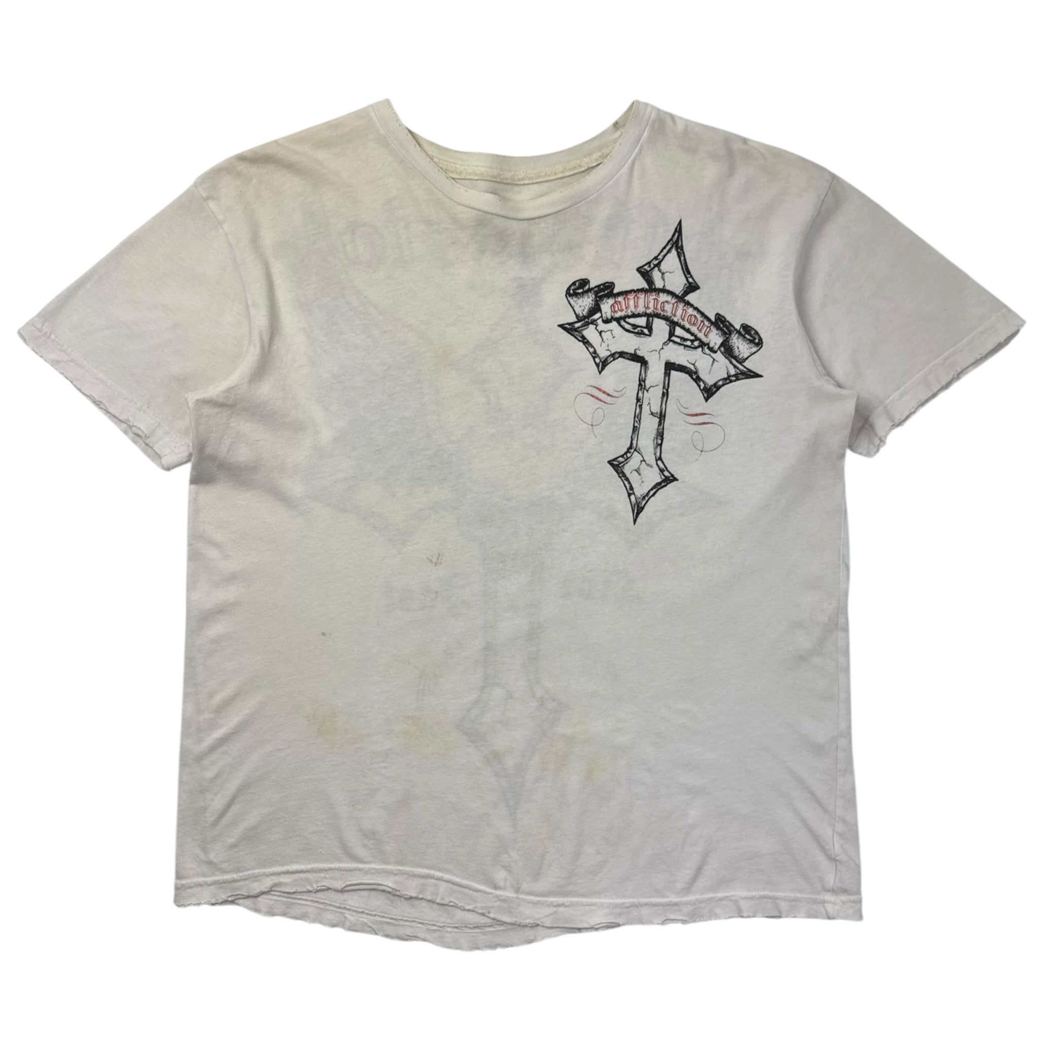 Vintage Affliction Cyber Emo Cross Angel Wings T-Shirt
