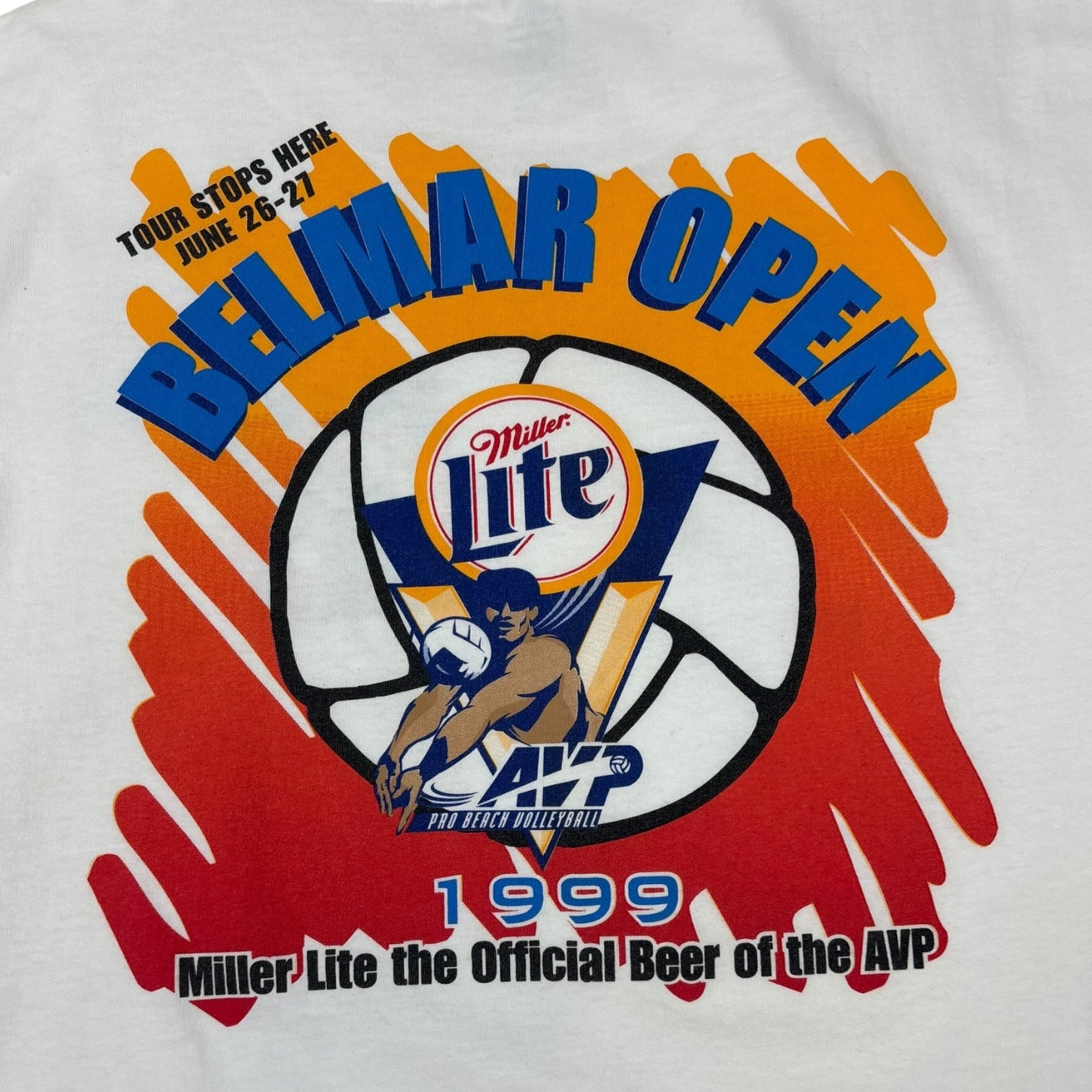 Vintage 1999 Miller Lite AVP Beach Volleyball T-Shirt White