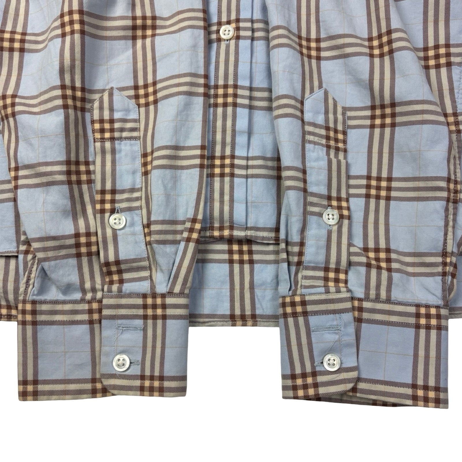 Burberry Plaid Polo Button-Up Blue/Brown