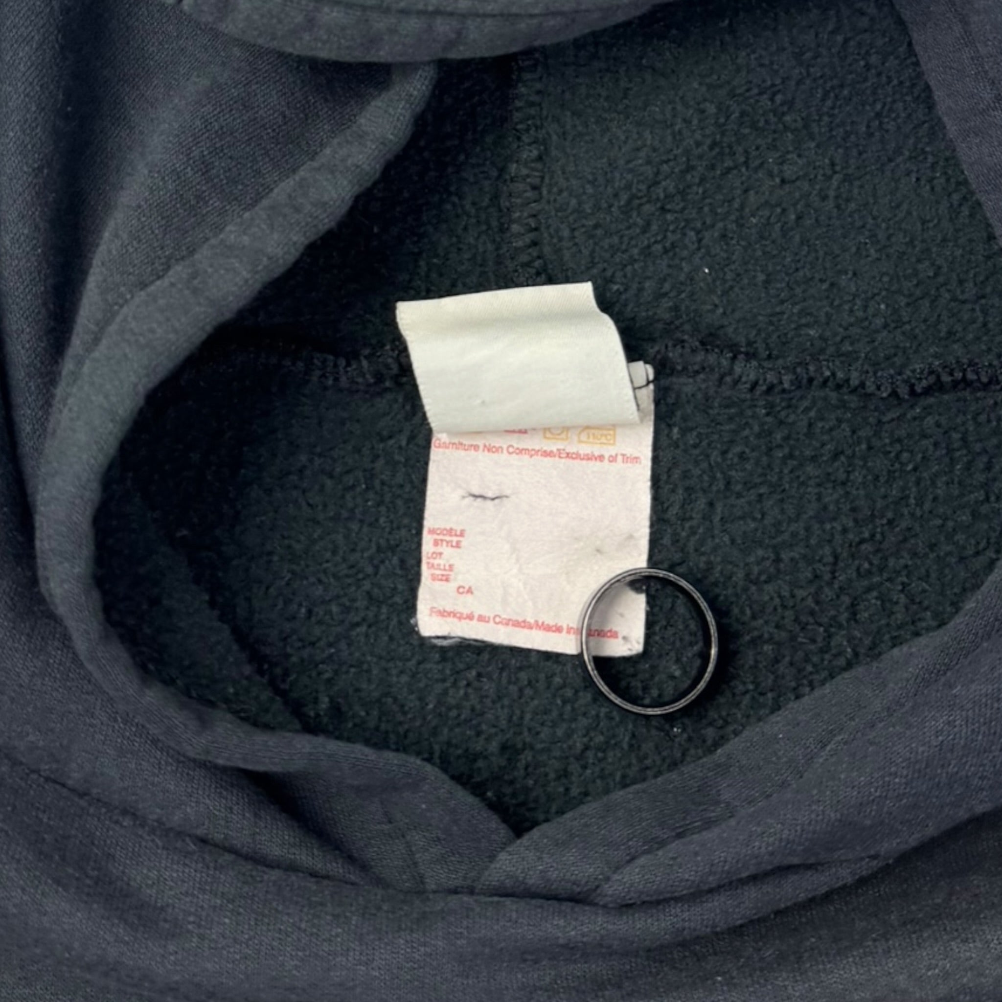 Vintage Y2K Flame Skull Hoodie Faded Black