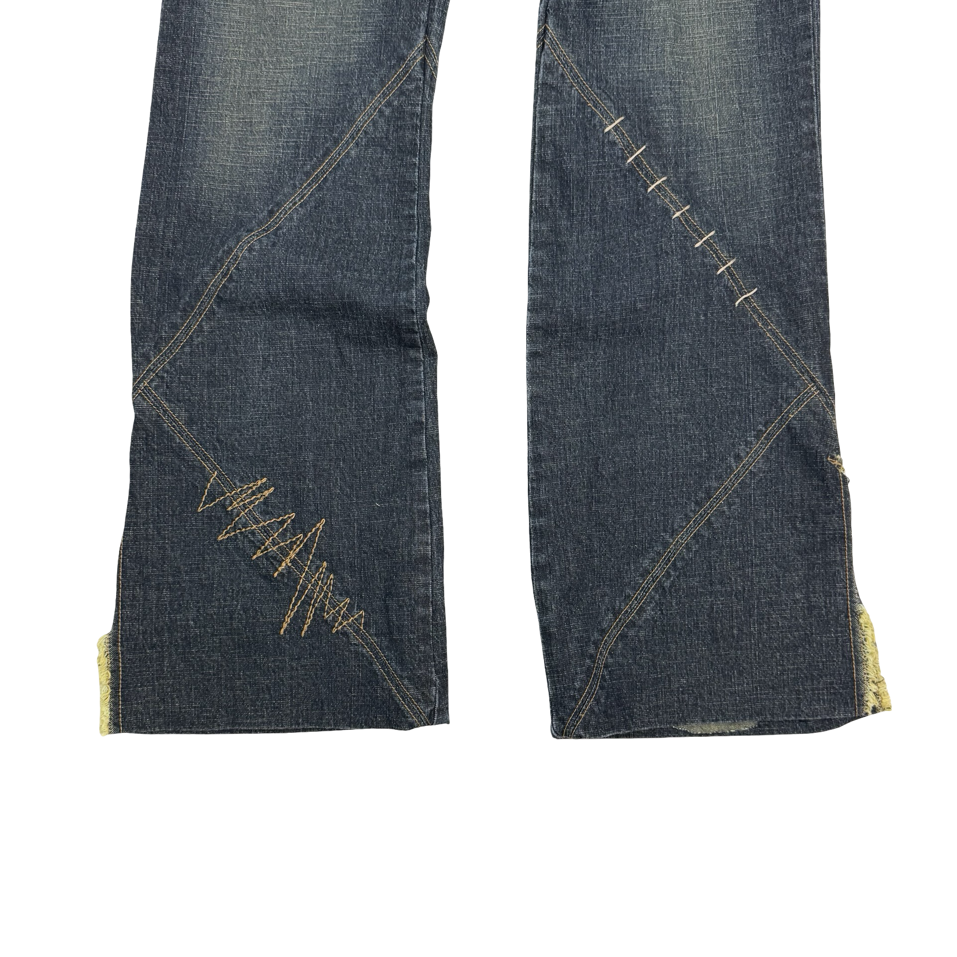 (W) Vintage Parasuco Flared Bottom Denim Pants Dark Wash