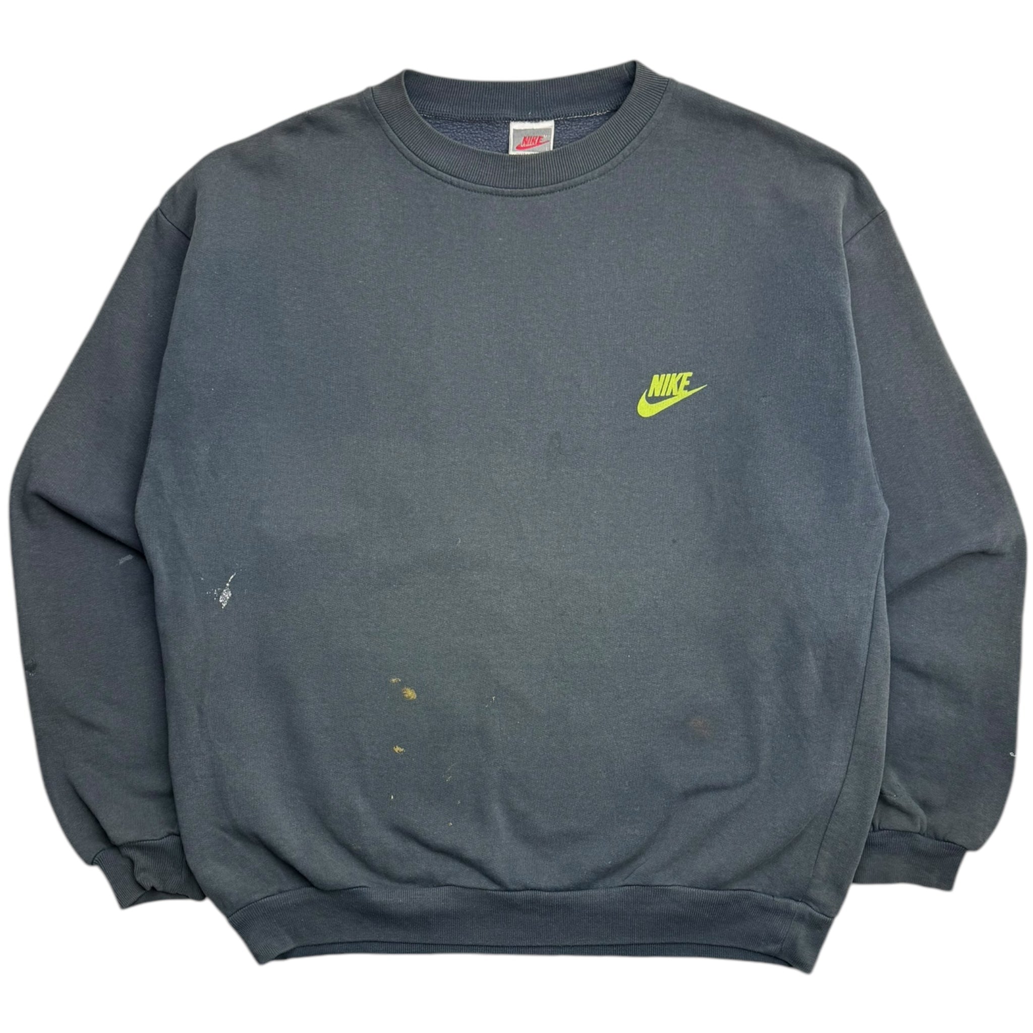 Vintage Nike Green Motif Paint Crewneck Dark Grey