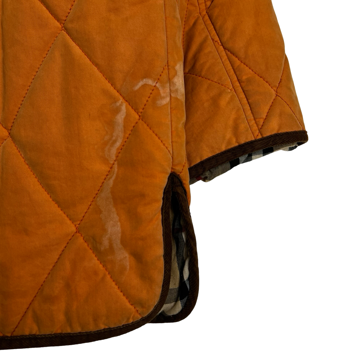 Vintage Burberry Diamond Quilted Jacket Orange