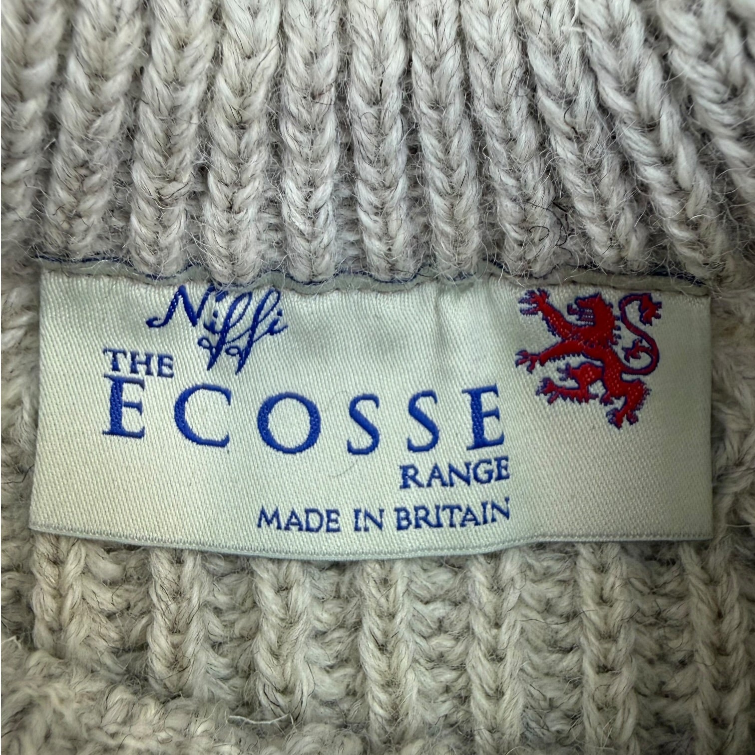 Vintage Niffi England Harris Tweed Wool Sweater Biege