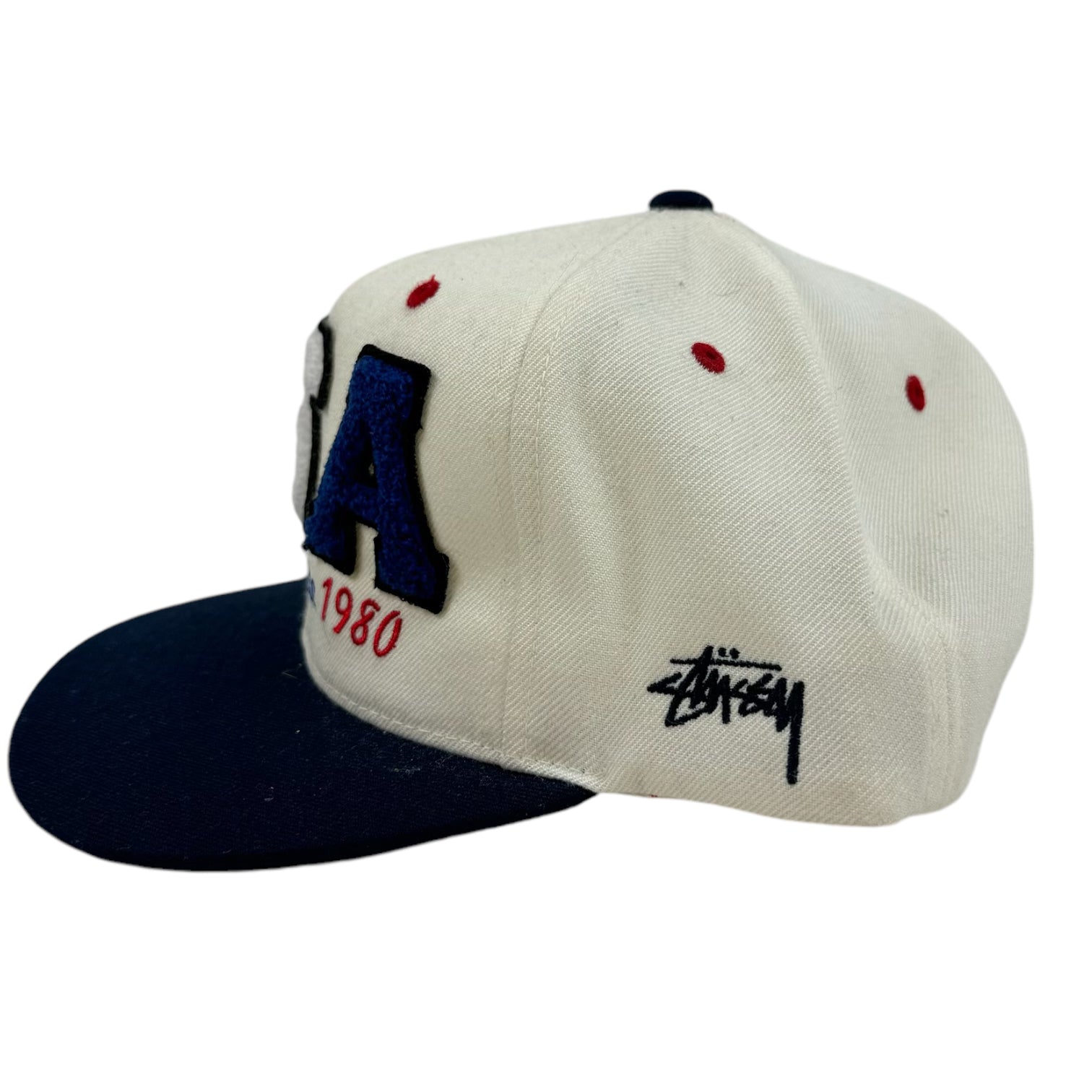 Stüssy USA Sample Snapback White/Navy