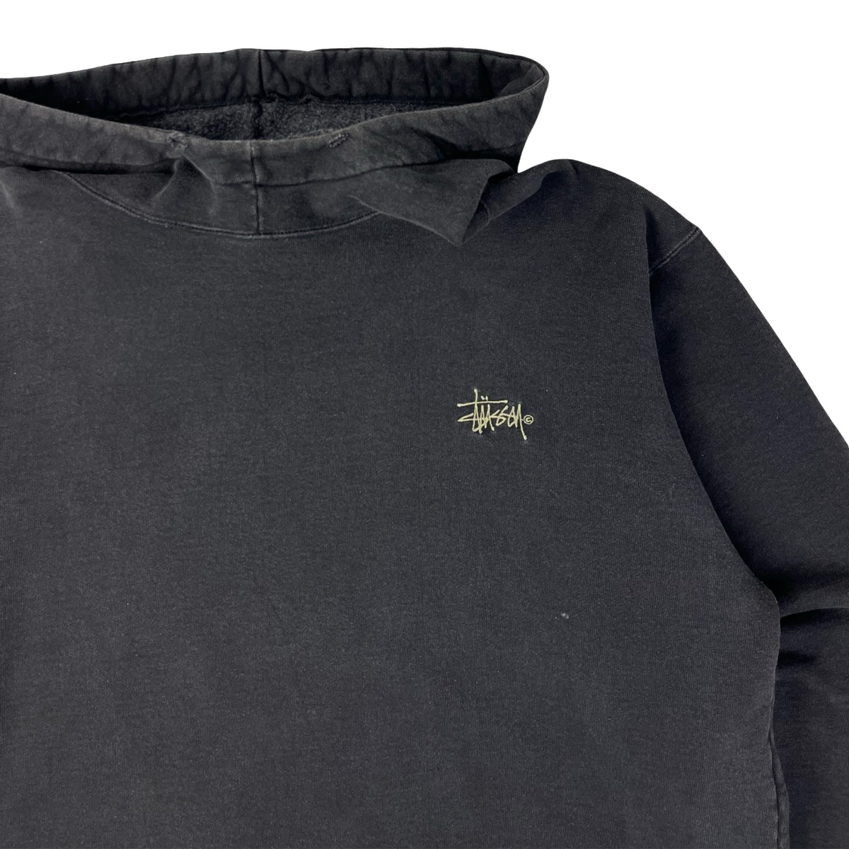 Vintage Stussy Relaxed Fit Beach Hoodie Dark Grey