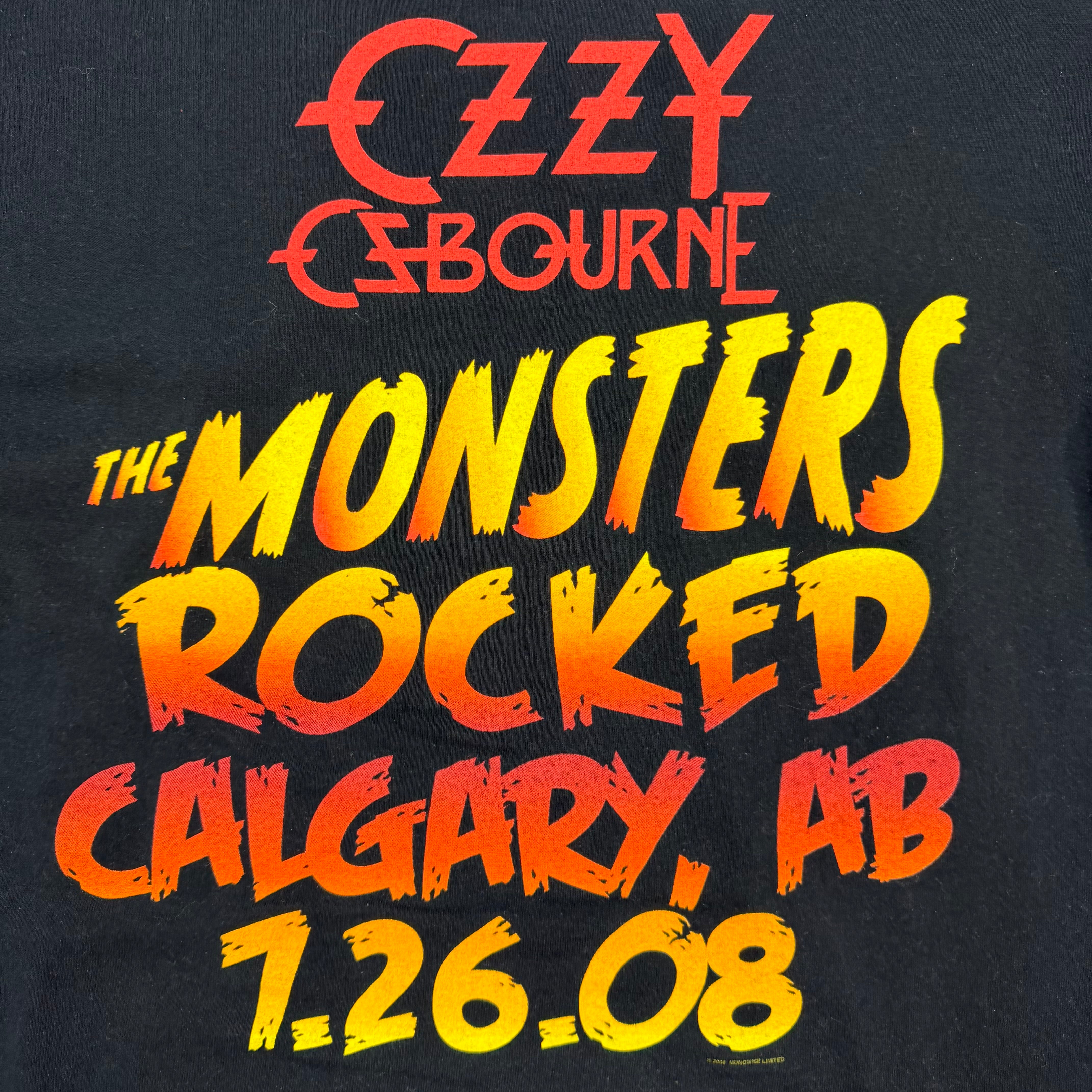 2008 Ozzy Osbourne “The Monsters Of Rock” Concert Tee Black