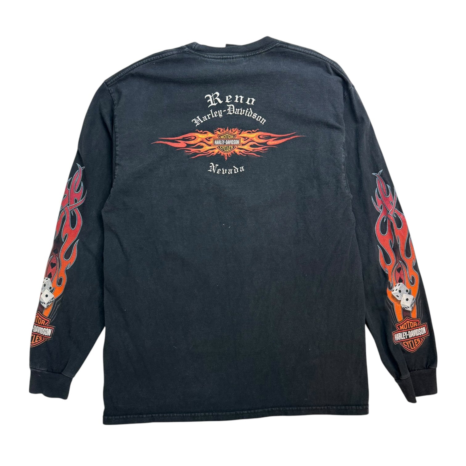 Vintage Harley Davidson Of Reno L/S Tee Faded Black