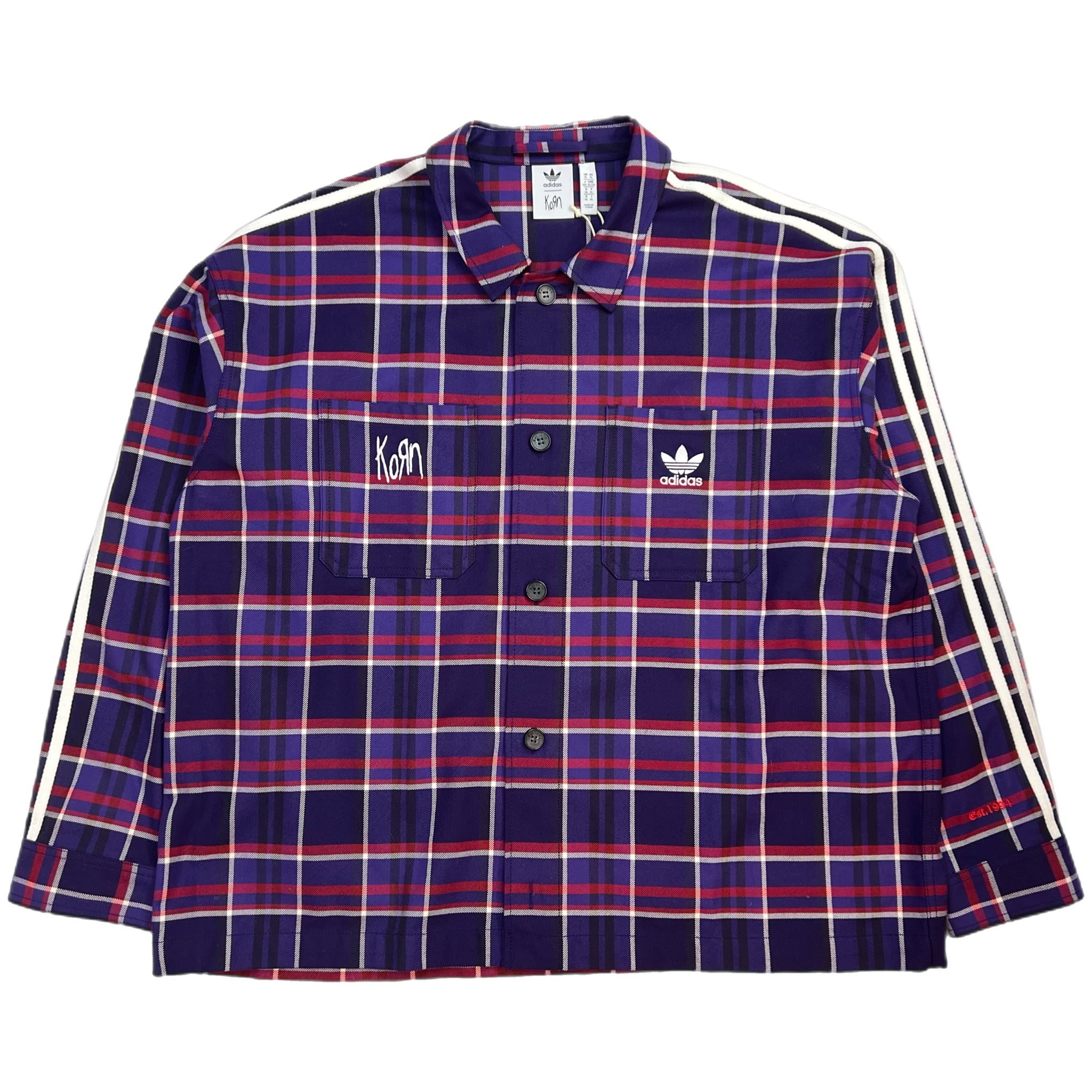 Adidas x Korn Plaid Button Up Overshirt