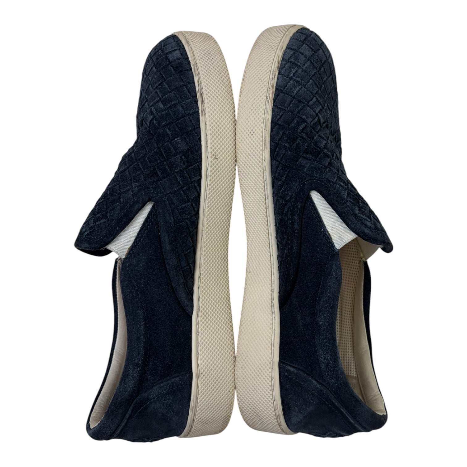 Bottega Veneta Intrecciato Weave Suede Loafer Sneakers Navy