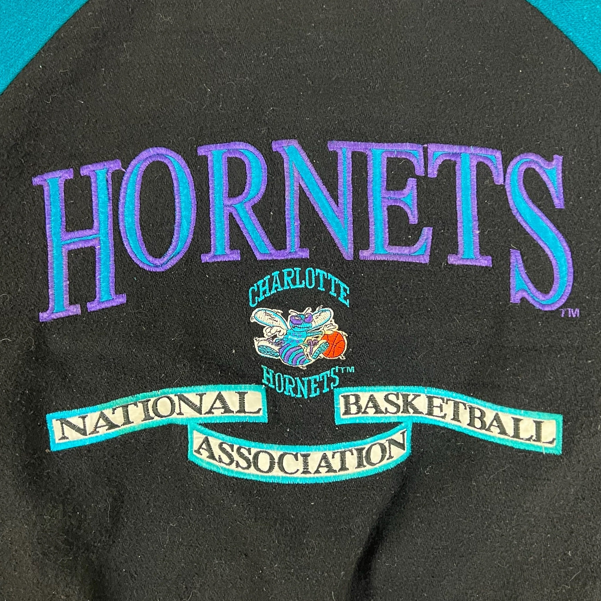 Vintage Charlotte Hornets Varsity Jacket - Teal Retro Outerwear